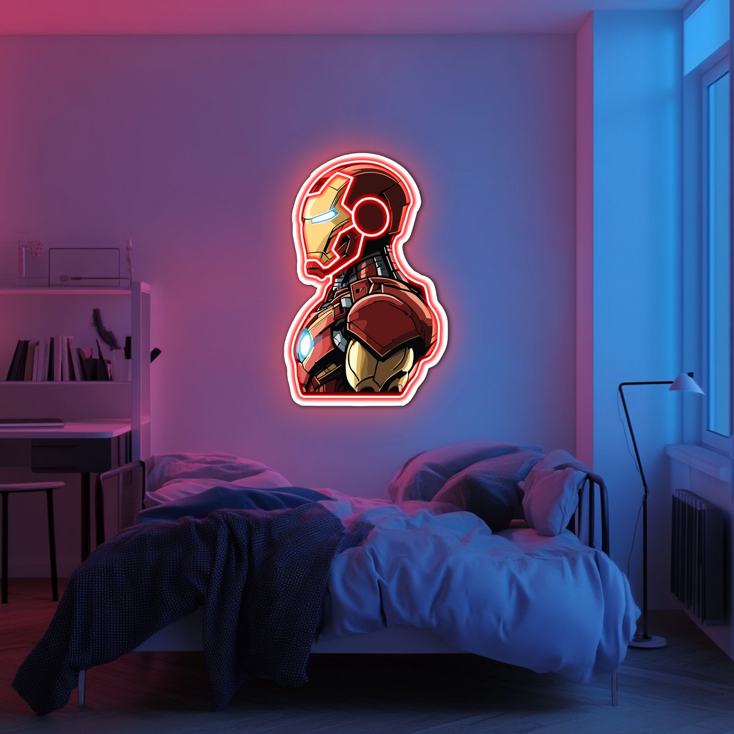 UV Printed Iron-Man Neon Wall Art- LV0076
