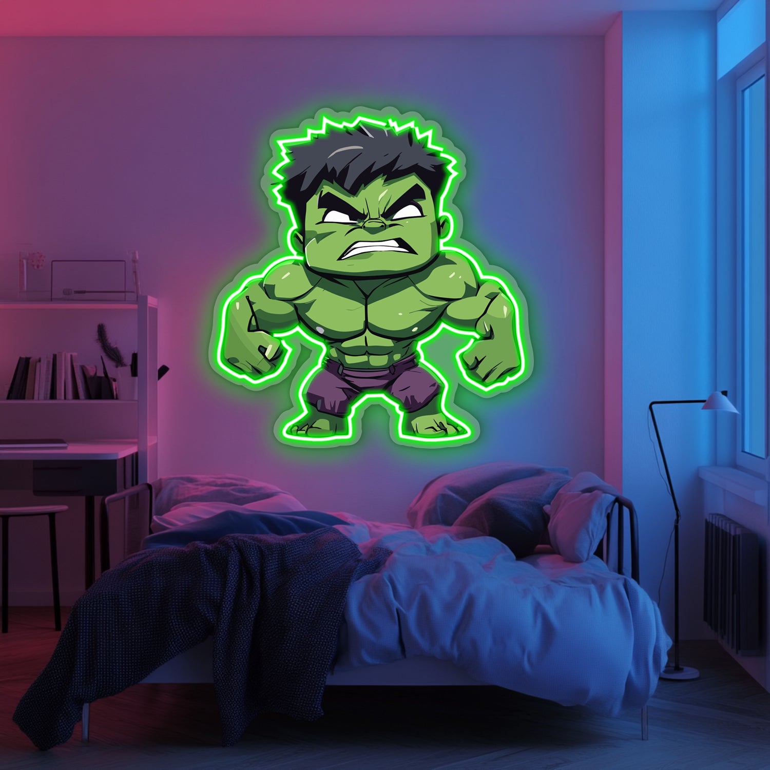 UV Printed Hulk Neon Wall Art- LV0074