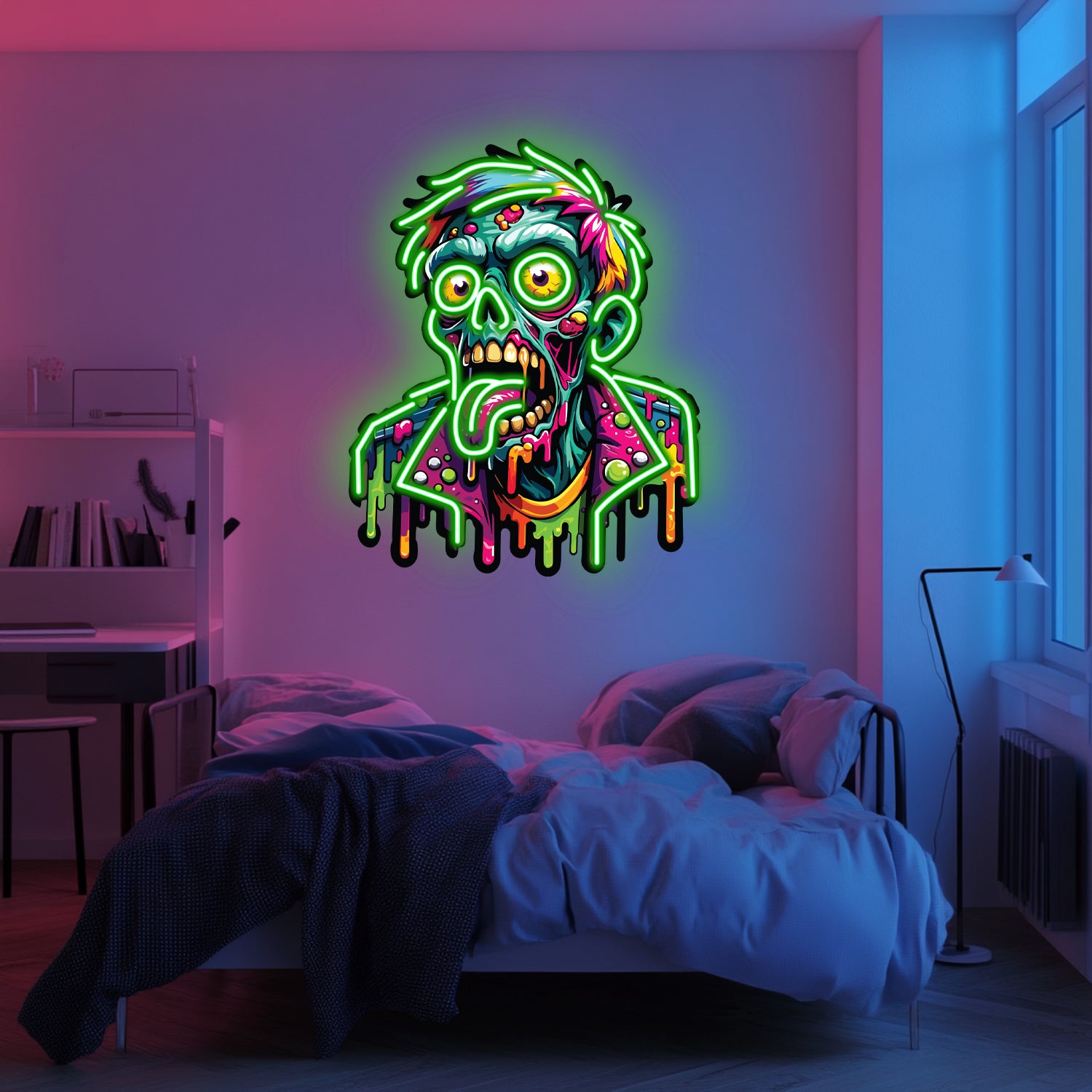 UV Printed Zombie Neon Wall Art- LV0059