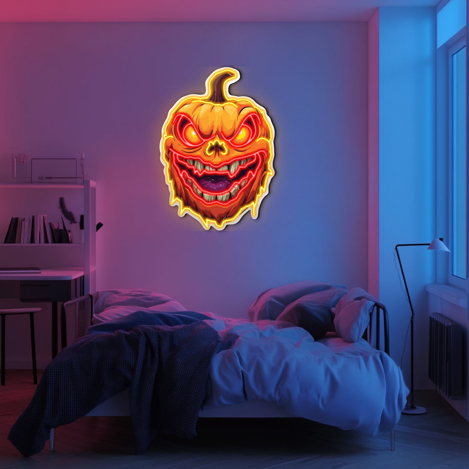 UV Printed Pumpkin Neon Wall Art- LV0006