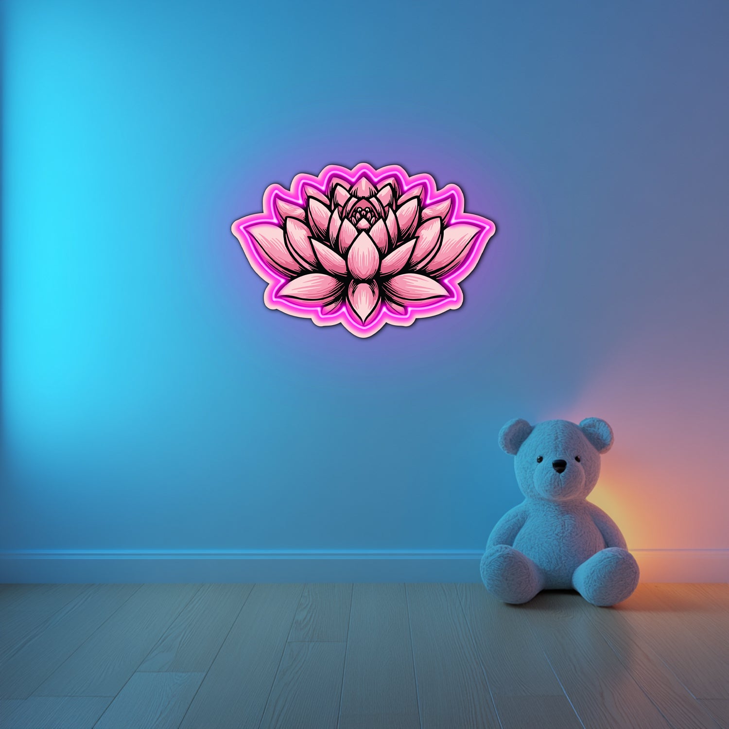 UV Printed Lotus Neon Wall Art- LV0034