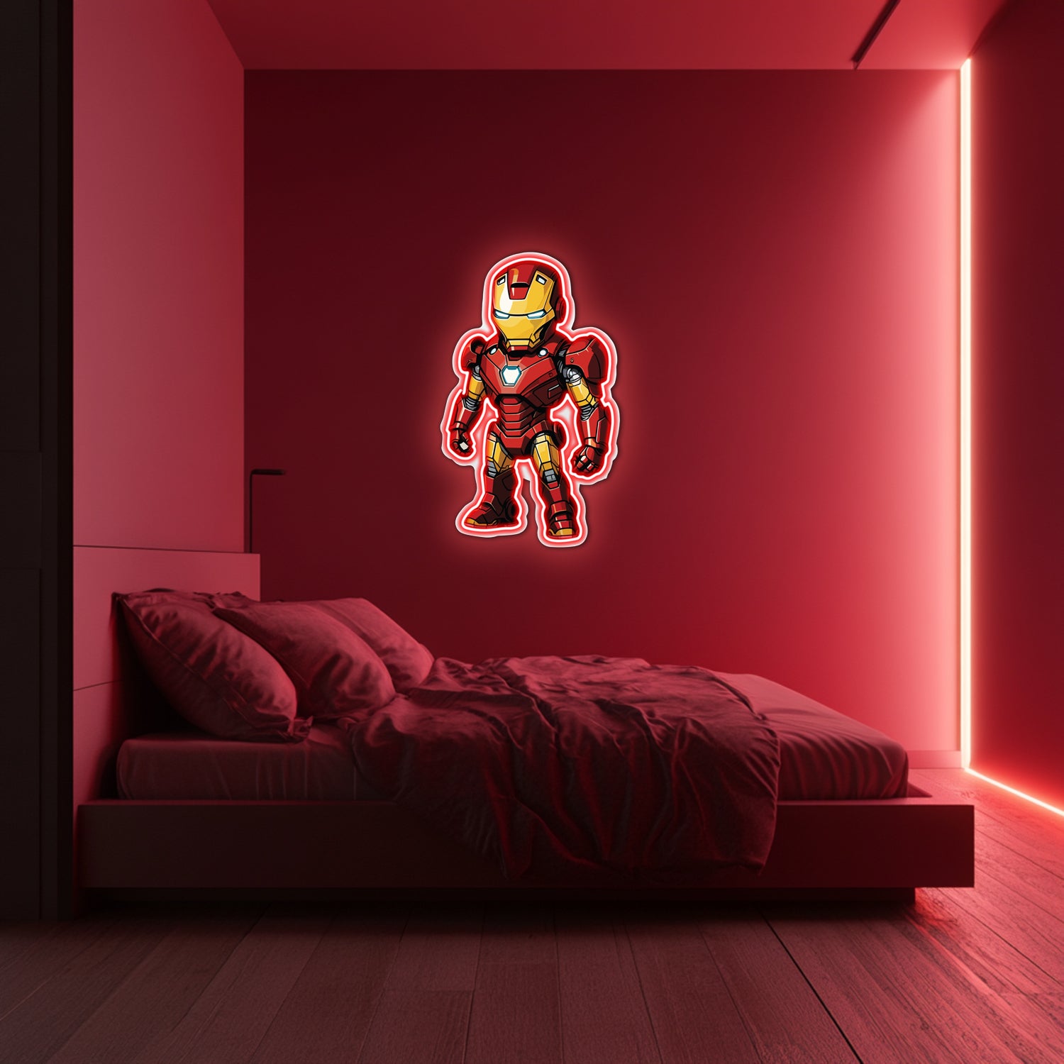 UV Printed Iron-Man Neon Wall Art- LV0077