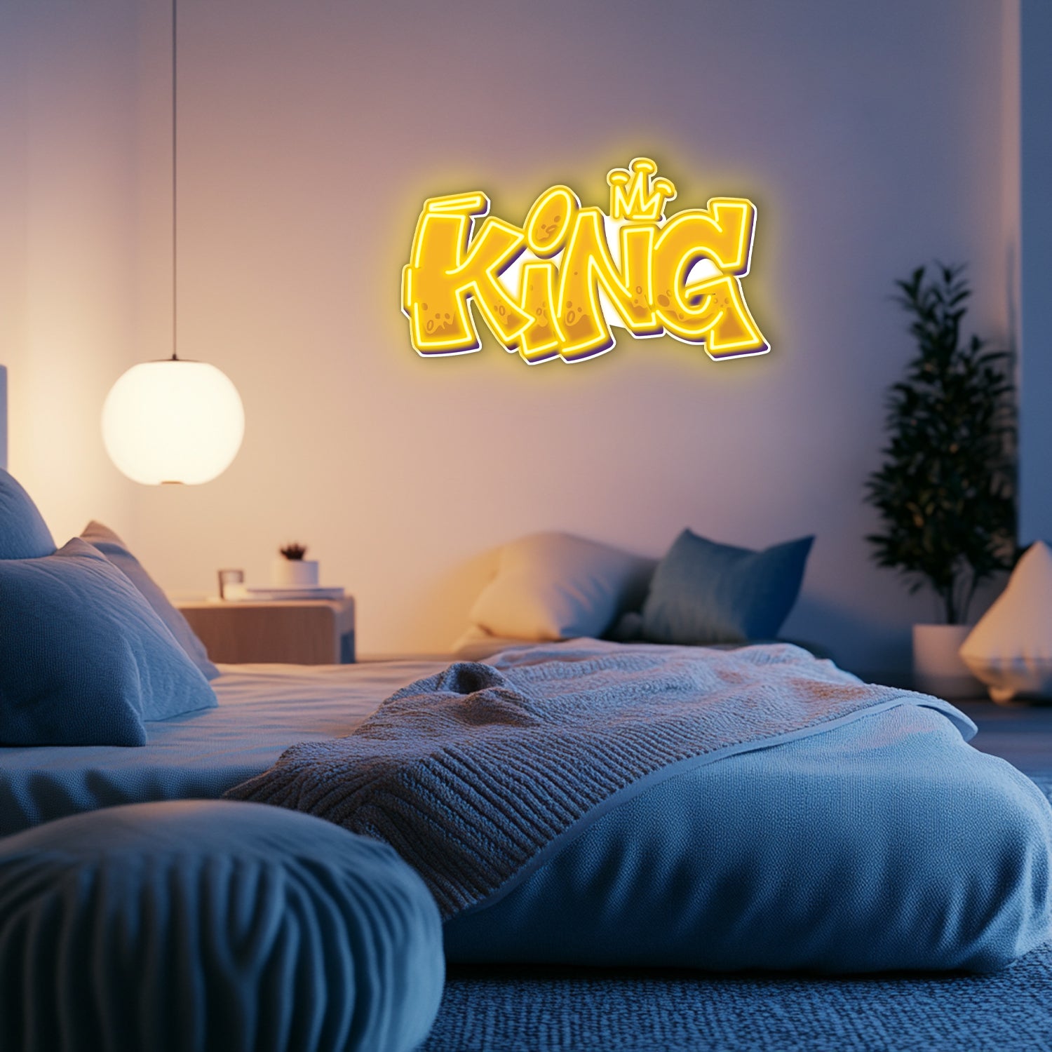 UV Printed King Neon Wall Art- LV0027