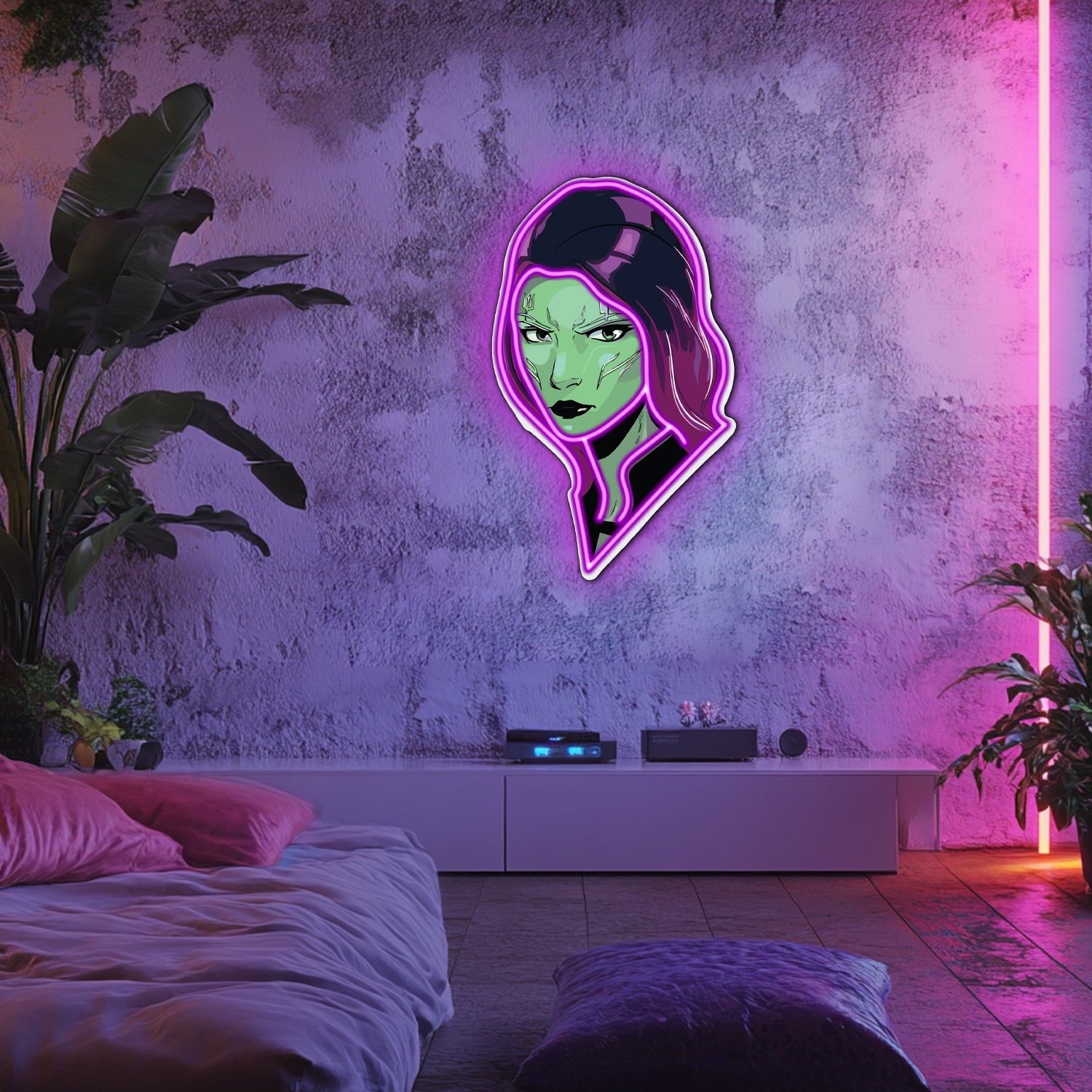 UV Printed Woman Neon Wall Art- LV0042