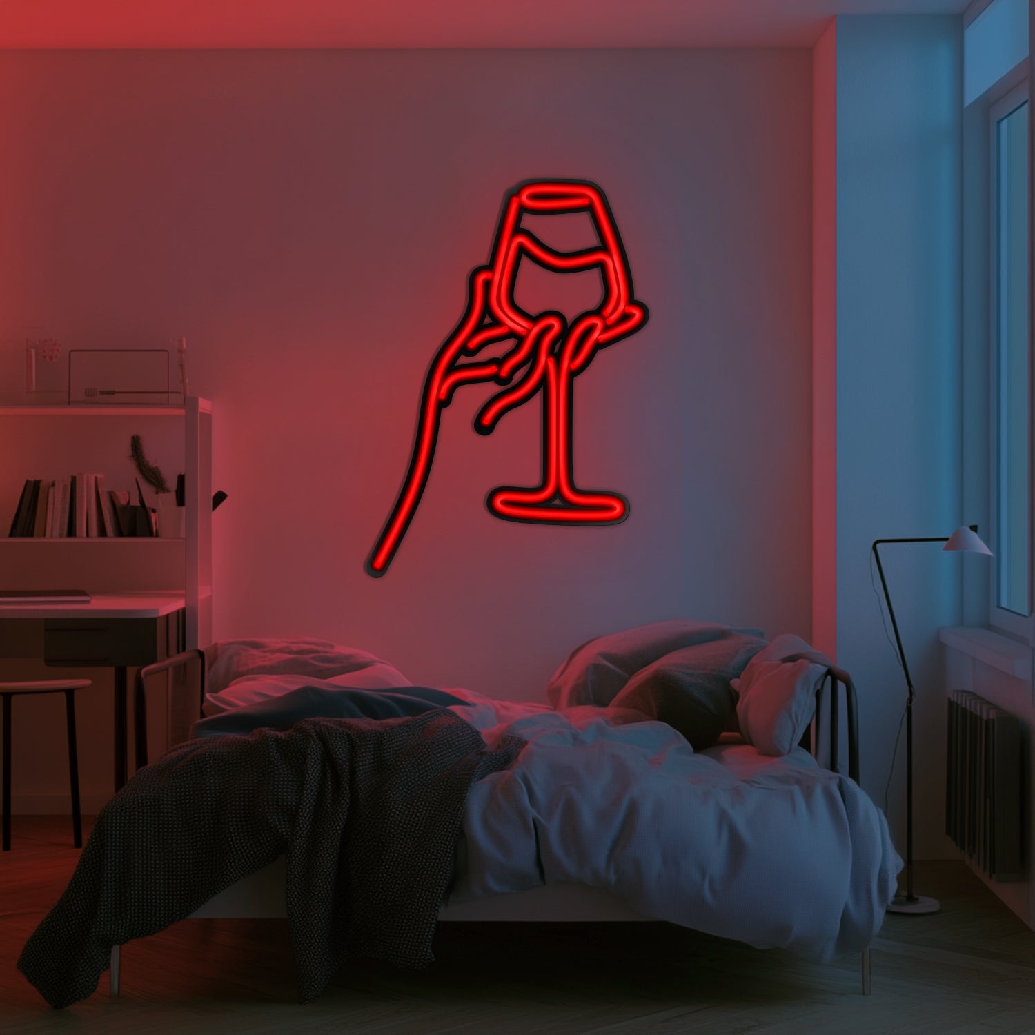 Wine Line Art Metal Neon Wall Art- LN0008