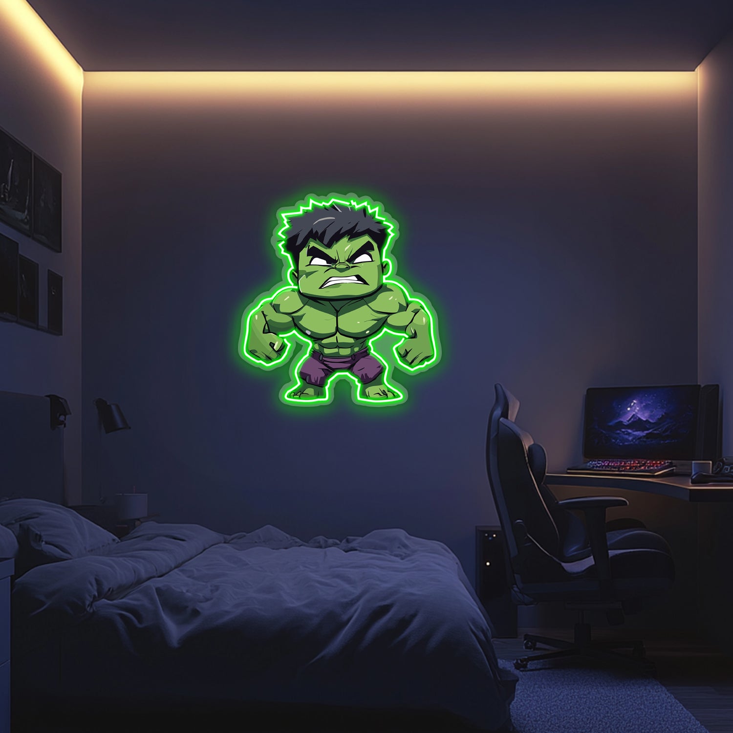 UV Printed Hulk Neon Wall Art- LV0074