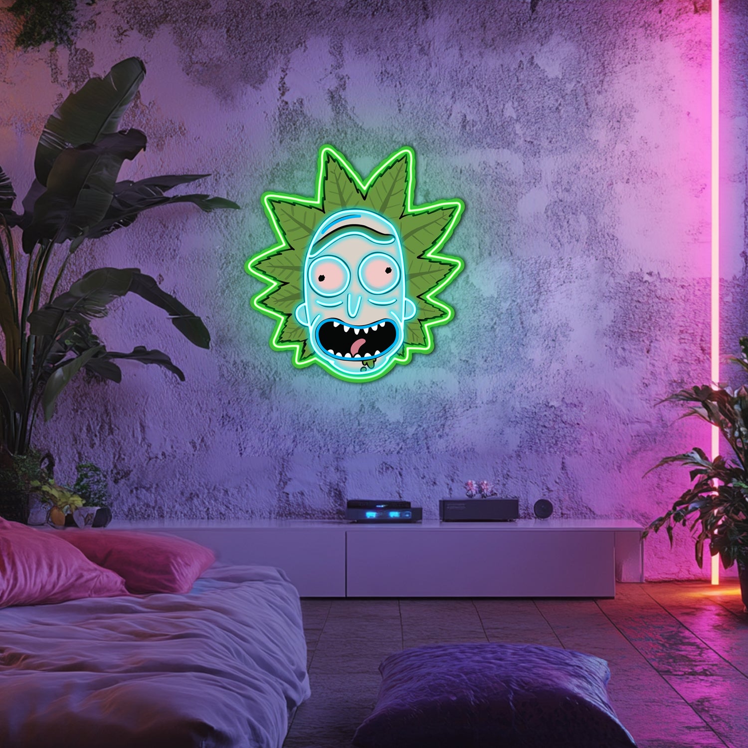 UV Printed Rick Neon Wall Art- LV0035