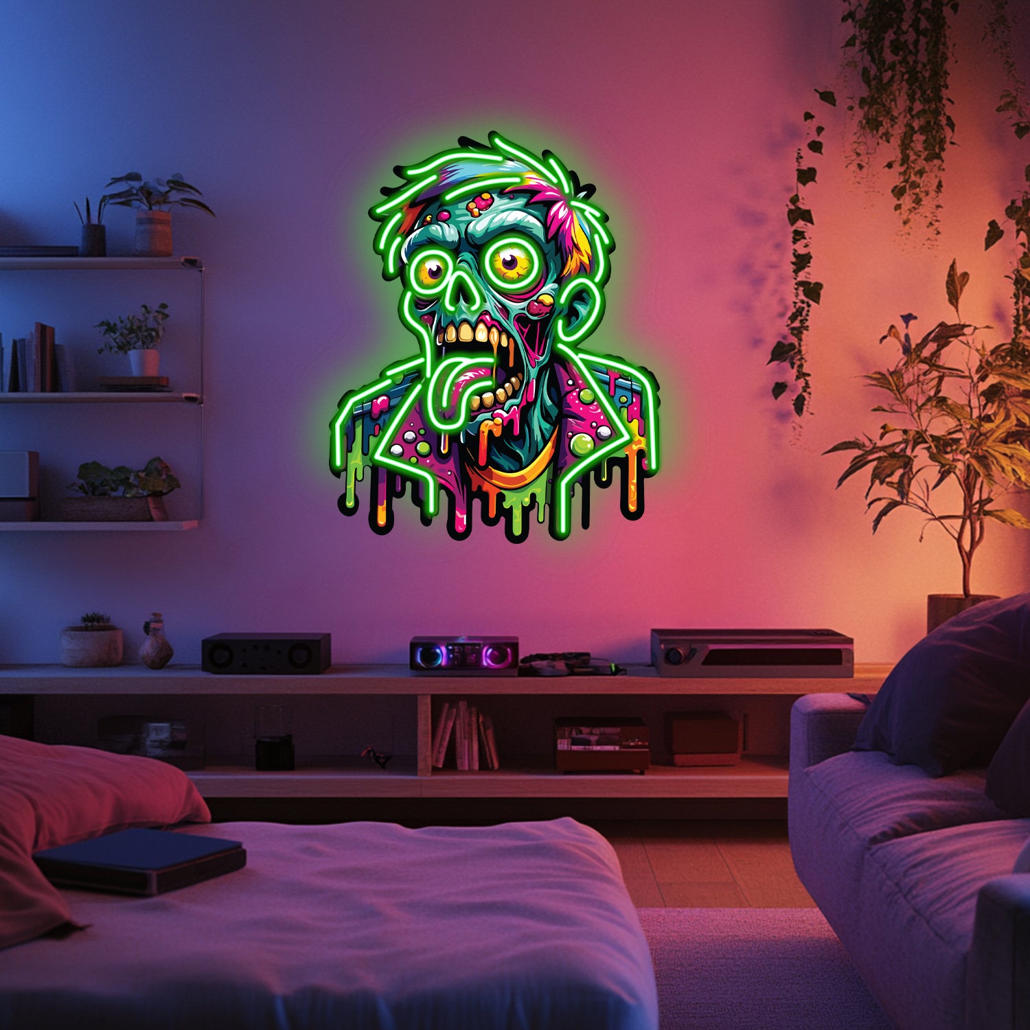 UV Printed Zombie Neon Wall Art- LV0059