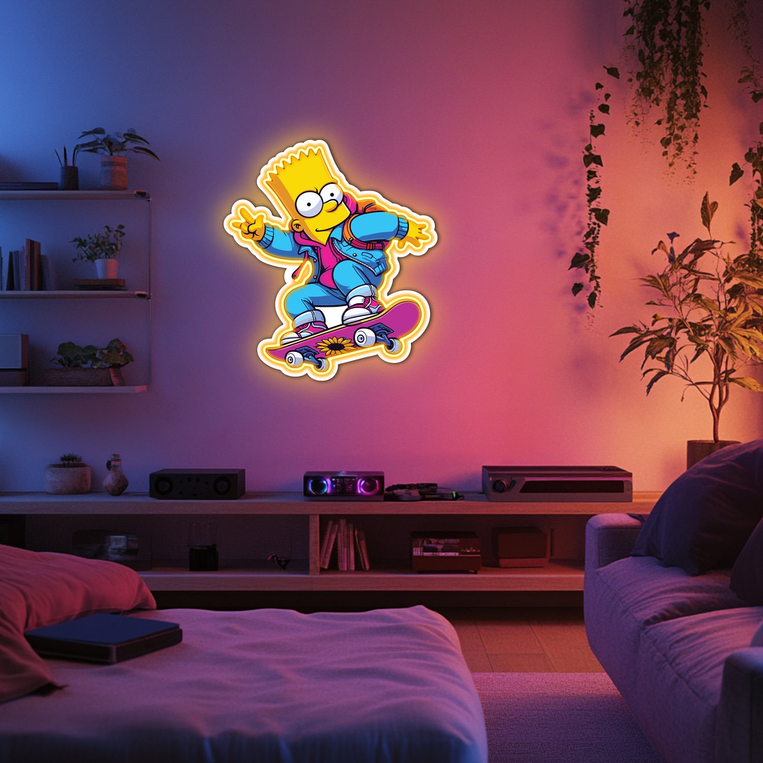 UV Printed Simpson Neon Wall Art- LV0081