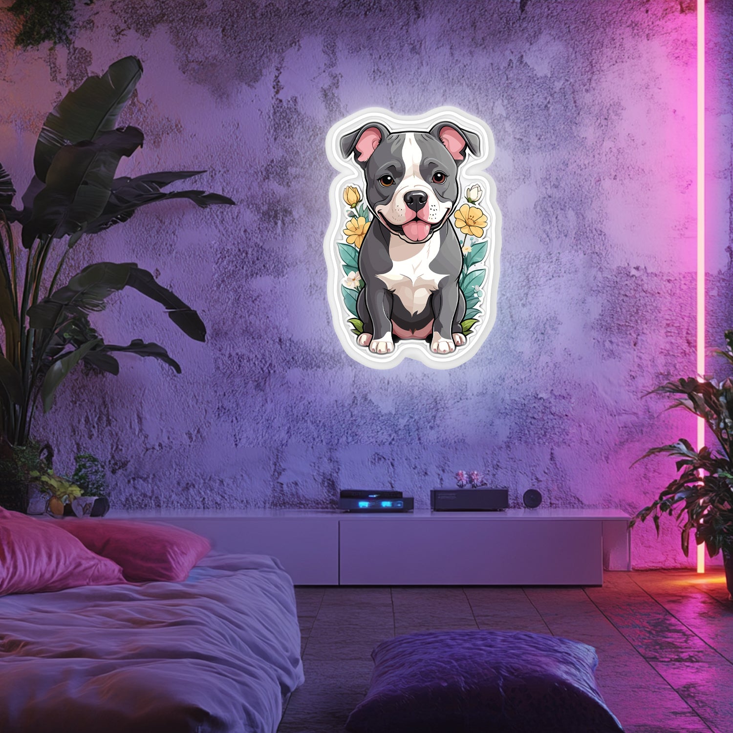 UV Printed Dog Neon Wall Art- LV0025