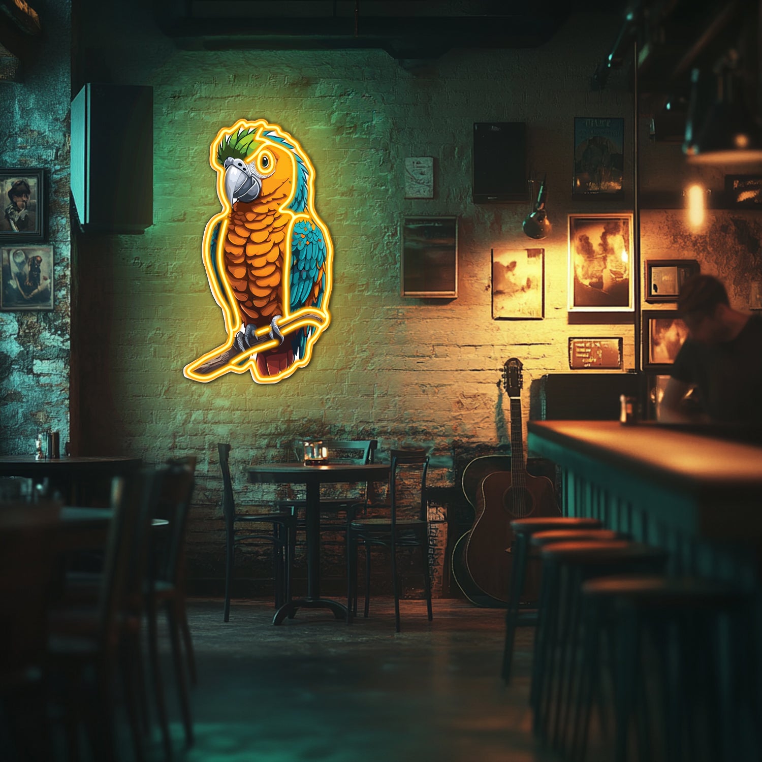 UV Printed Parrot Neon Wall Art- LV0038