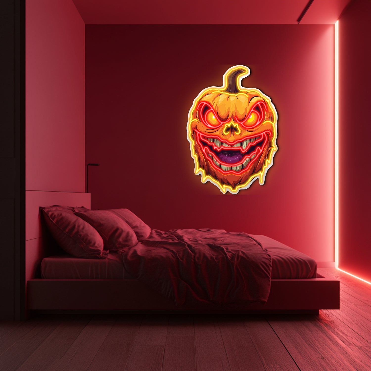 UV Printed Pumpkin Neon Wall Art- LV0006