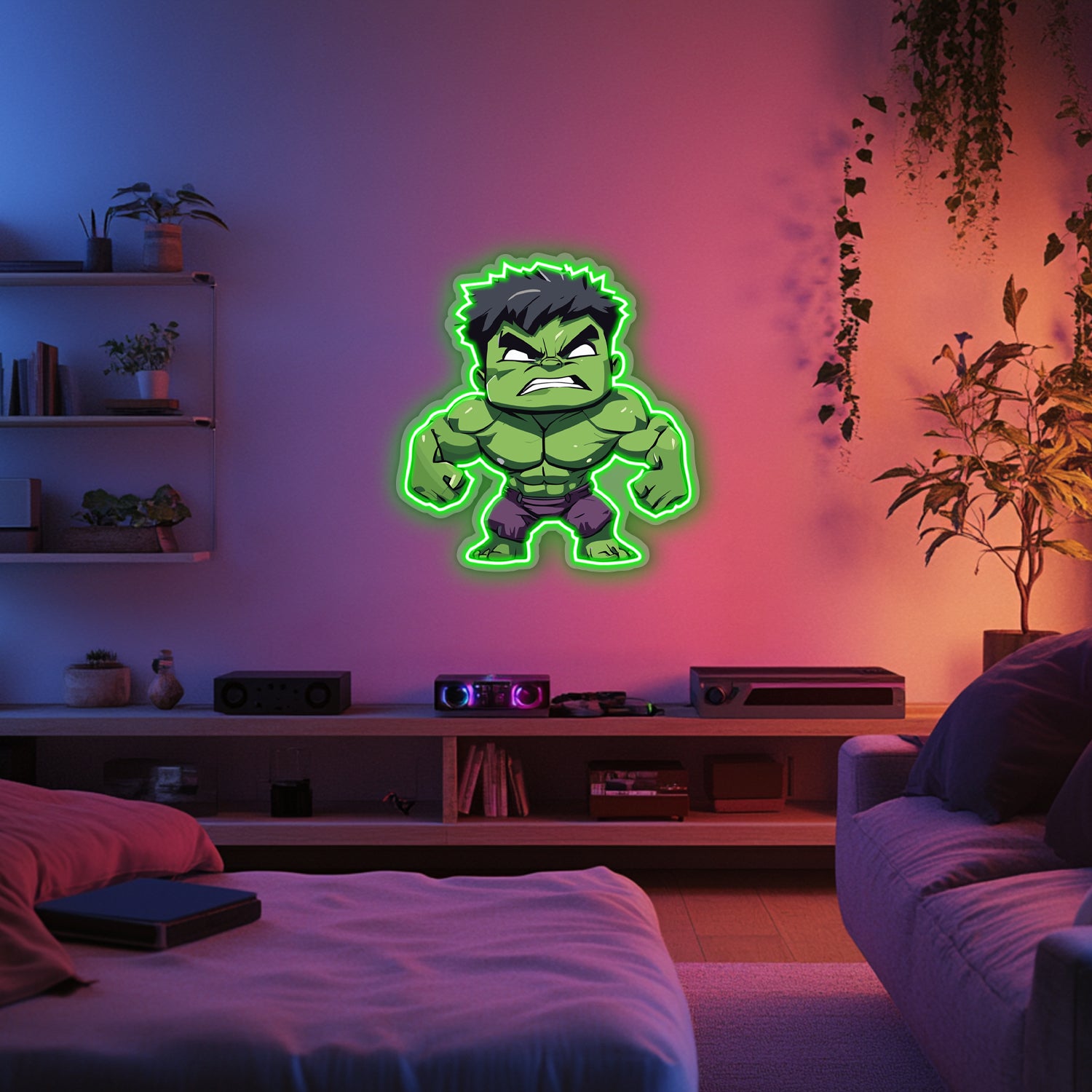 UV Printed Hulk Neon Wall Art- LV0074