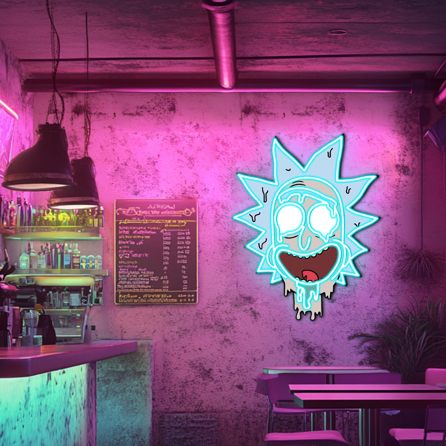 UV Printed Rick Neon Wall Art- LV0040