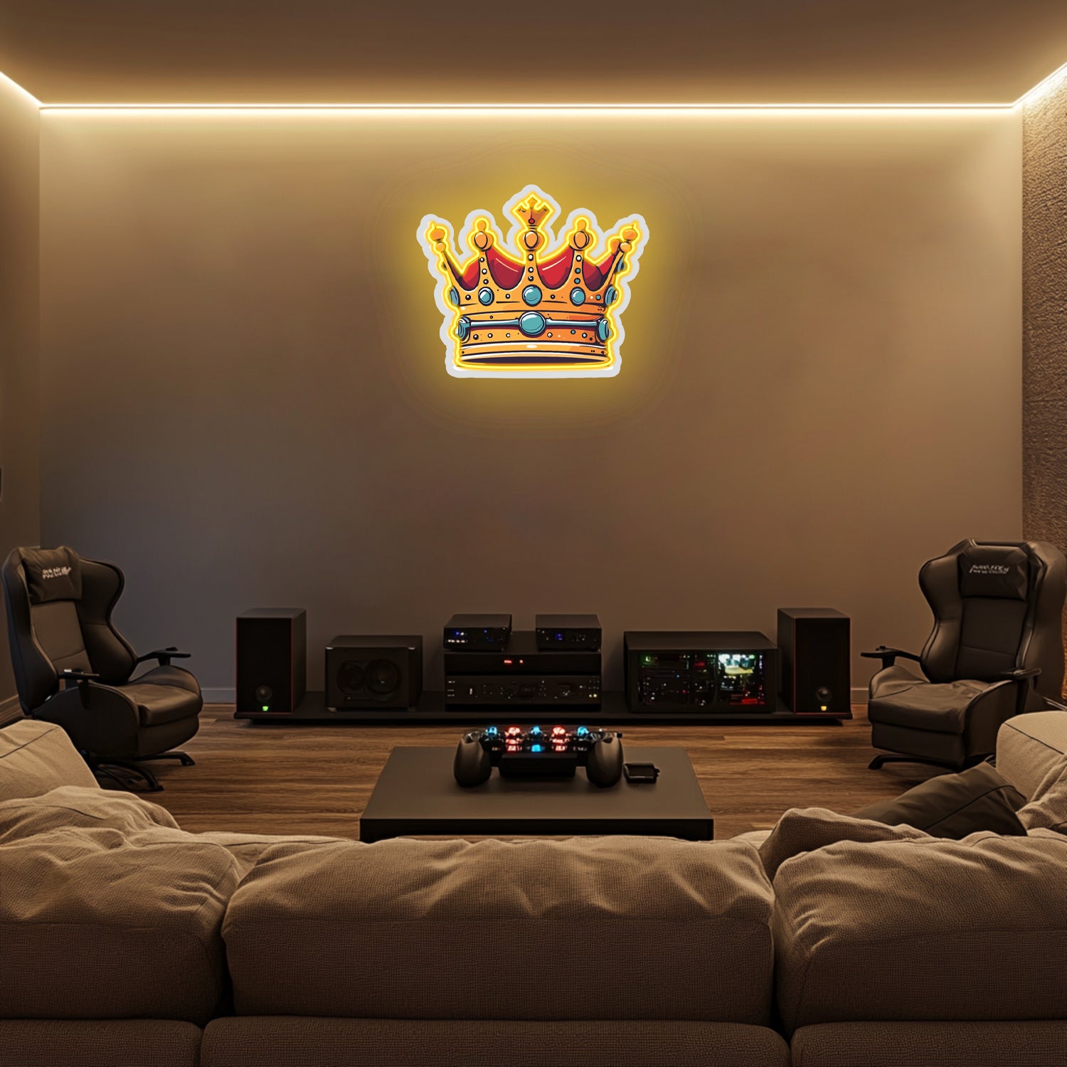 UV Printed King Crown Neon Wall Art- LV0028