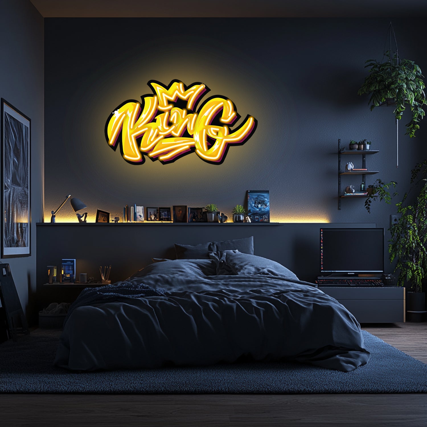 UV Printed King Neon Wall Art- LV0021