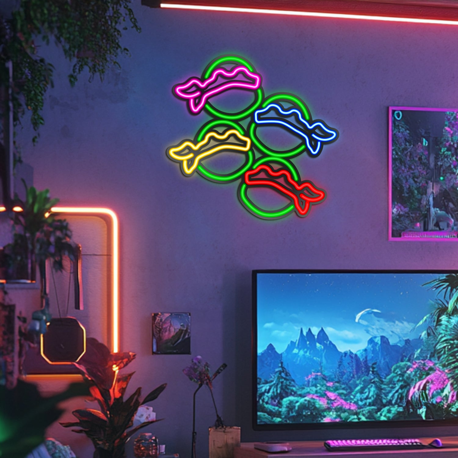 Ninja Turtles Metal Neon Wall Art- LN0256