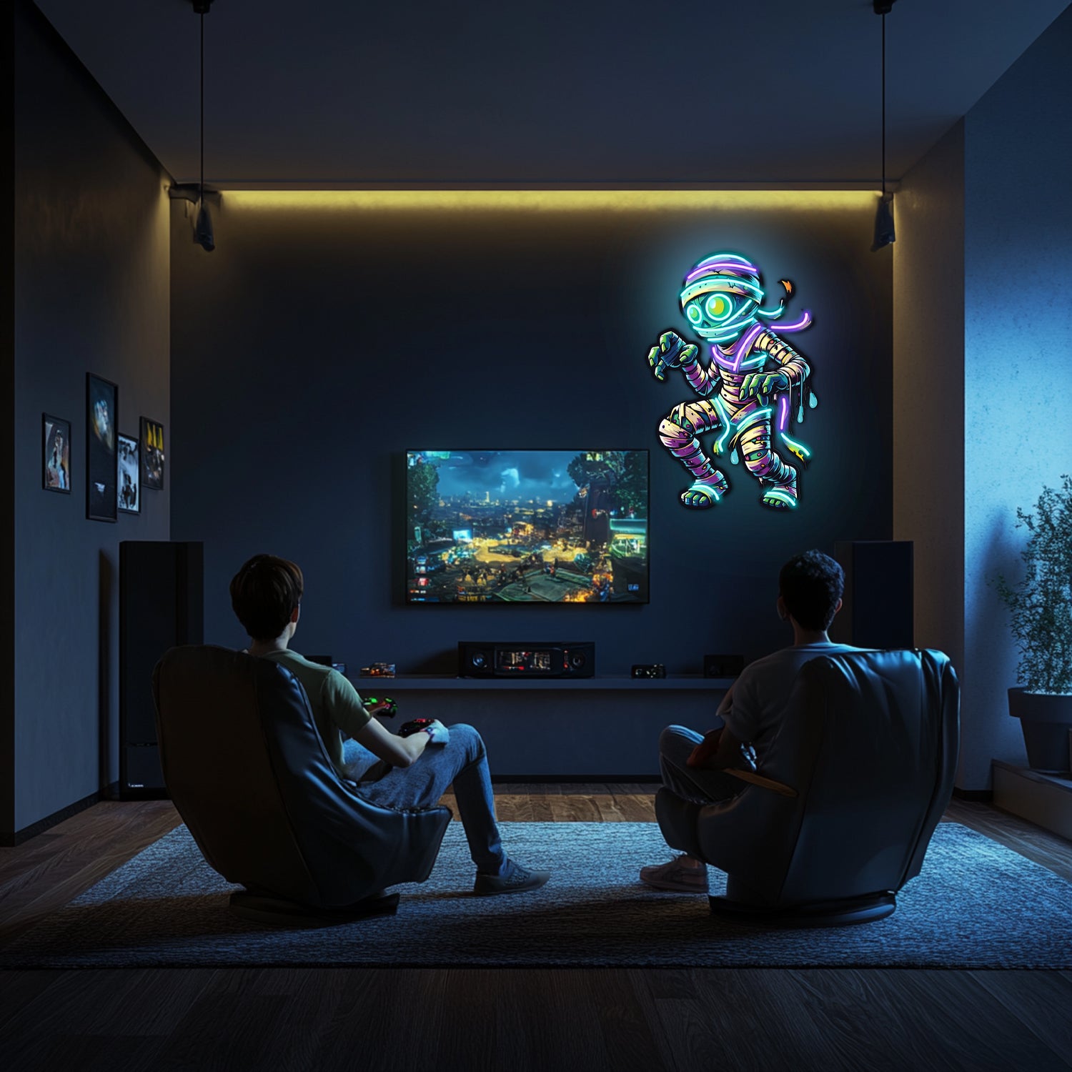 UV Printed Mummy Neon Wall Art- LV0036