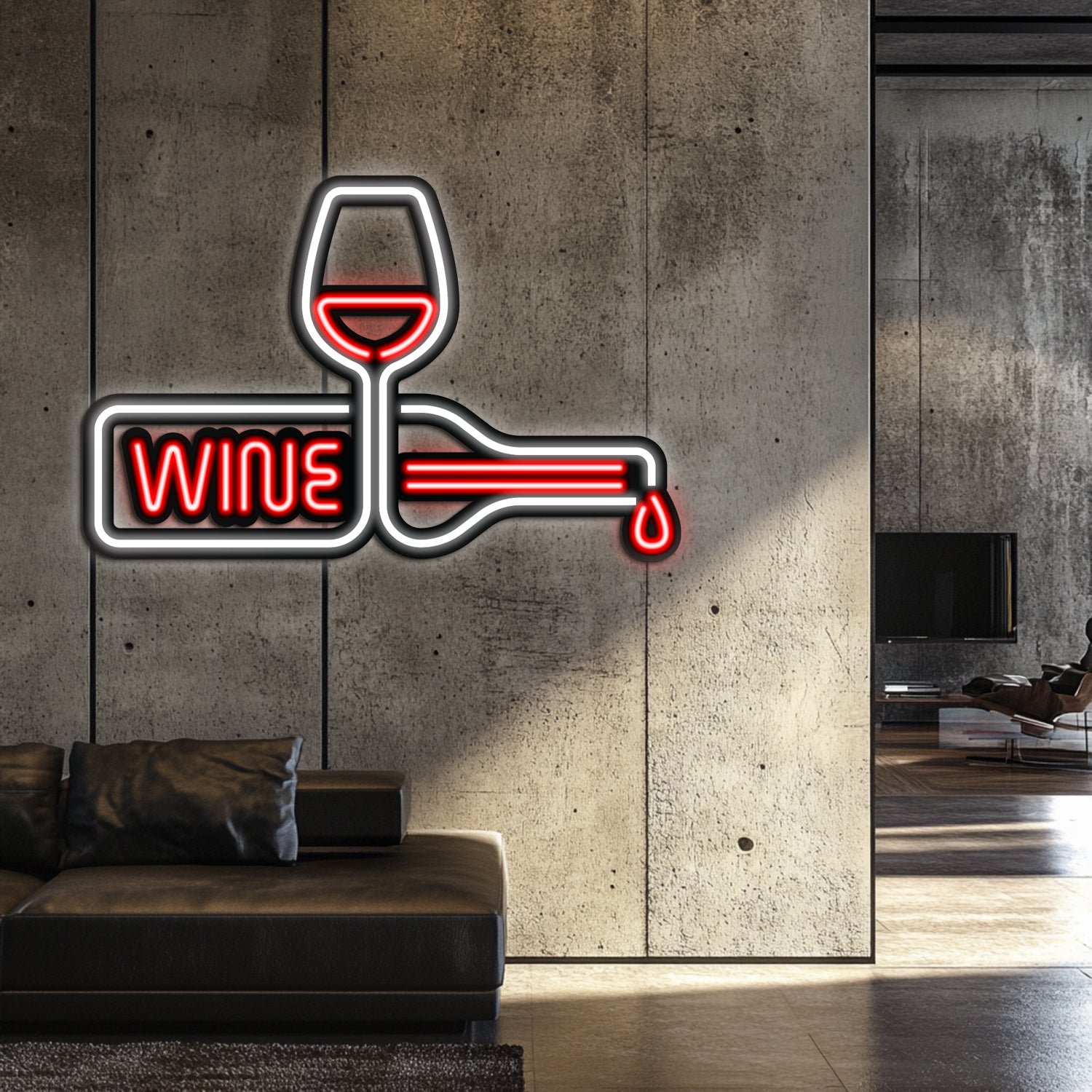 Wine Metal Neon Wall Art- LN0045