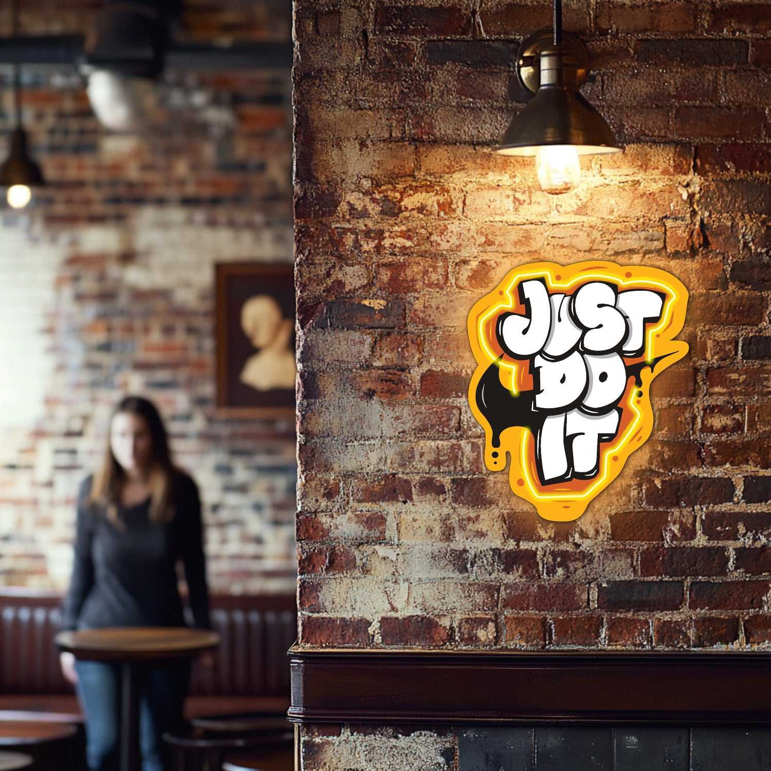 UV Printed Just Do It Neon Wall Art- LV0079