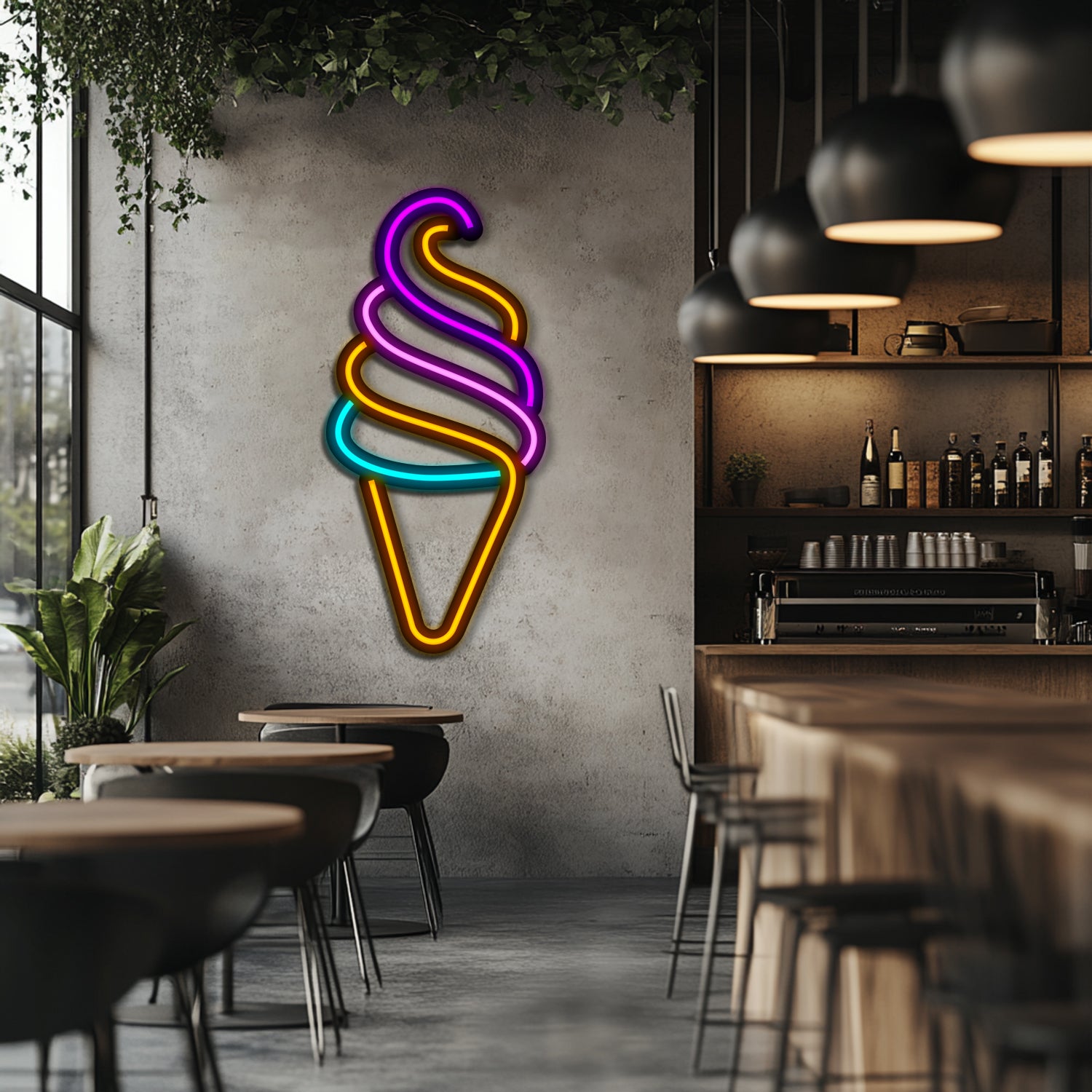 Ice Cream Metal Neon Wall Art- LN0217