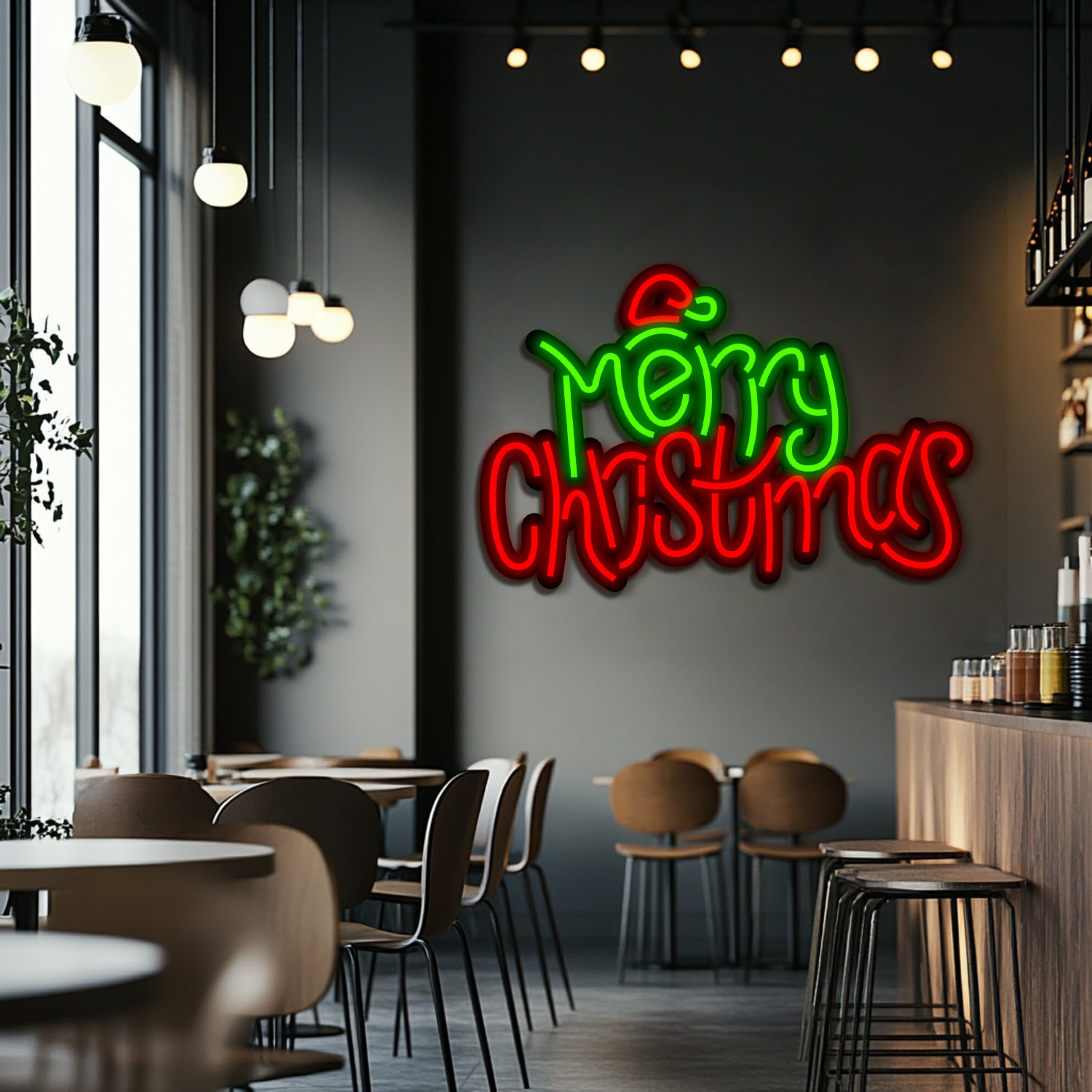 Merry Christmas Metal Neon Wall Art- LN0225