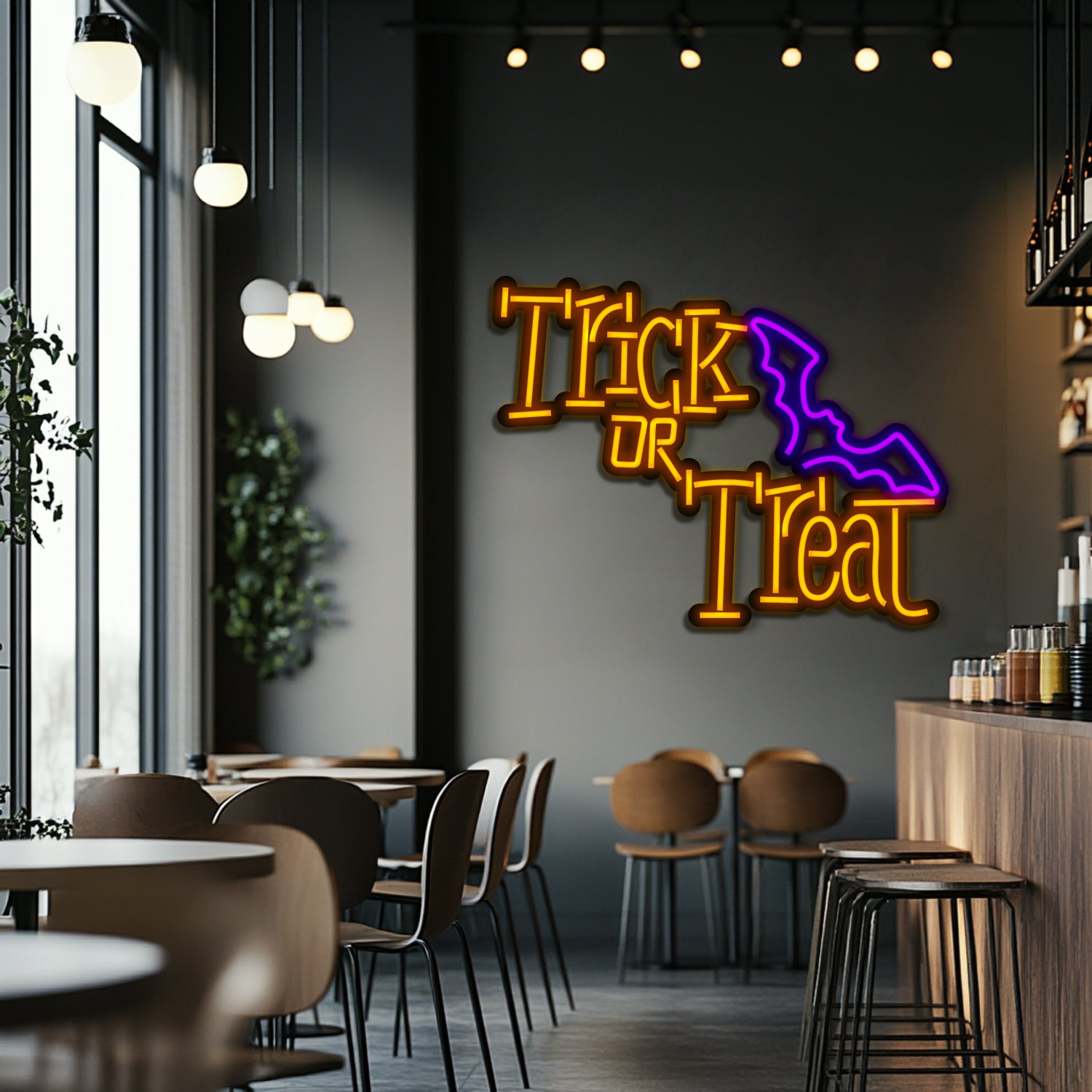 Trick or Treat Metal Neon Wall Art- LN0207