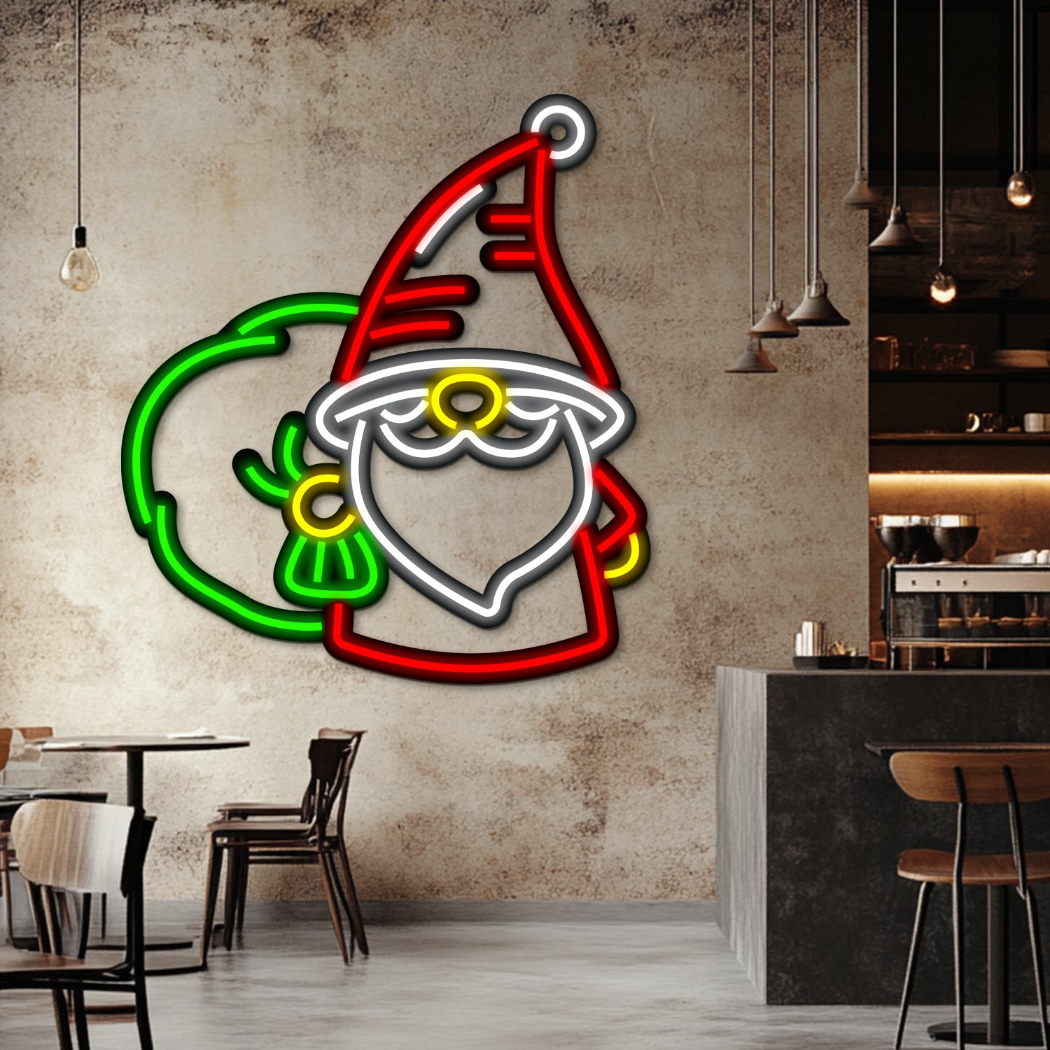 Merry Christmas Metal Neon Wall Art- LN0182