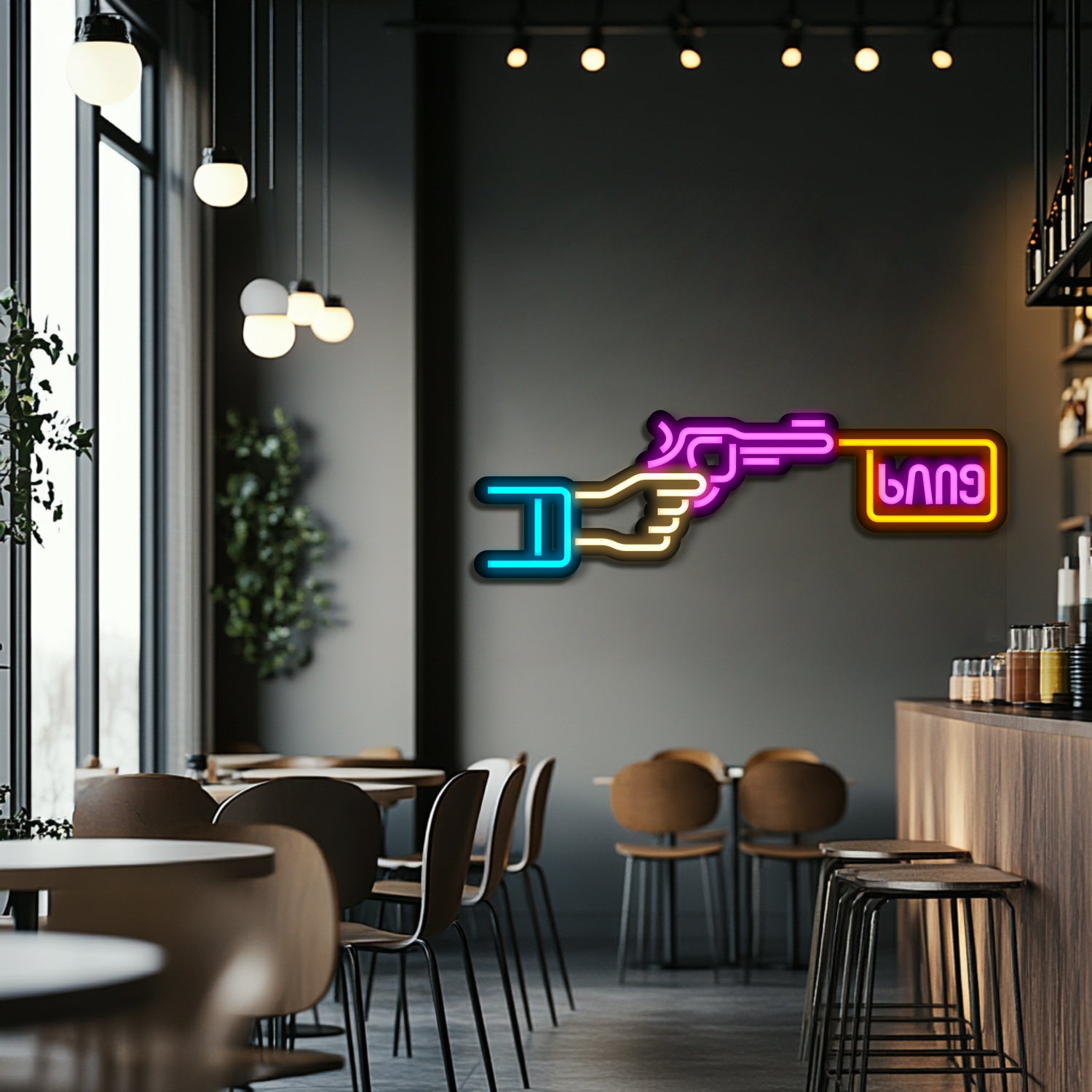 BANG Weapon Metal Neon Wall Art- LN0128