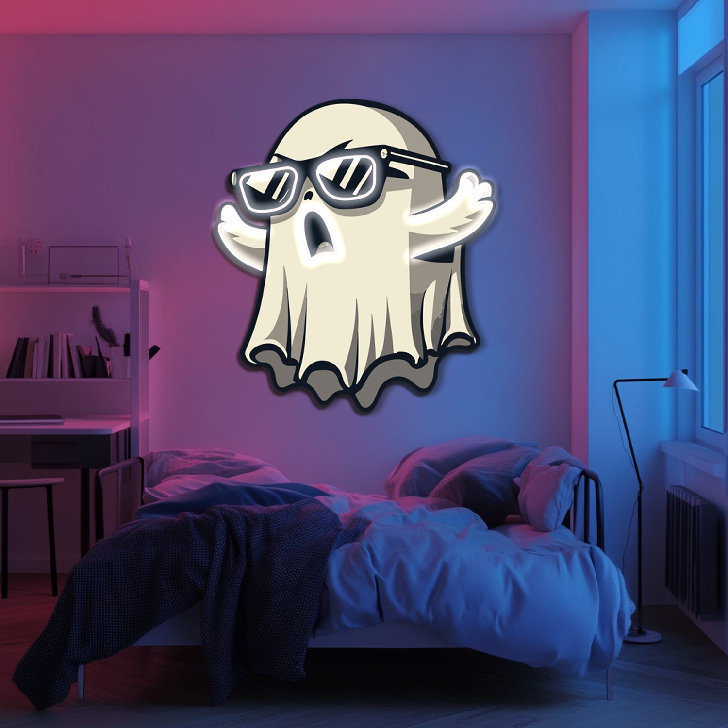UV Printed Ghost Neon Wall Art- LV0108