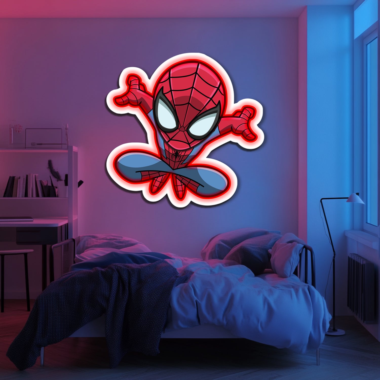 UV Printed Spider-Man Neon Wall Art- LV0093