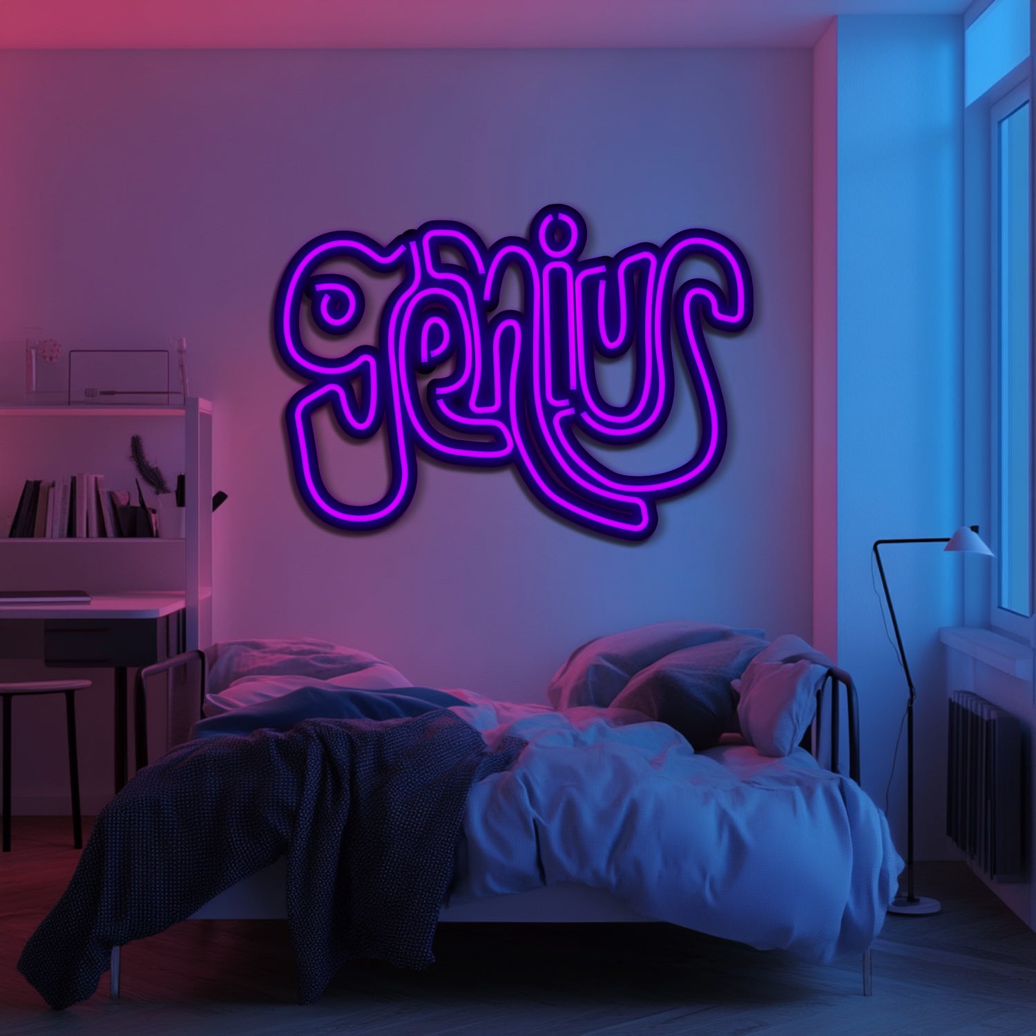 Genius Metal Neon Wall Art- LN0138