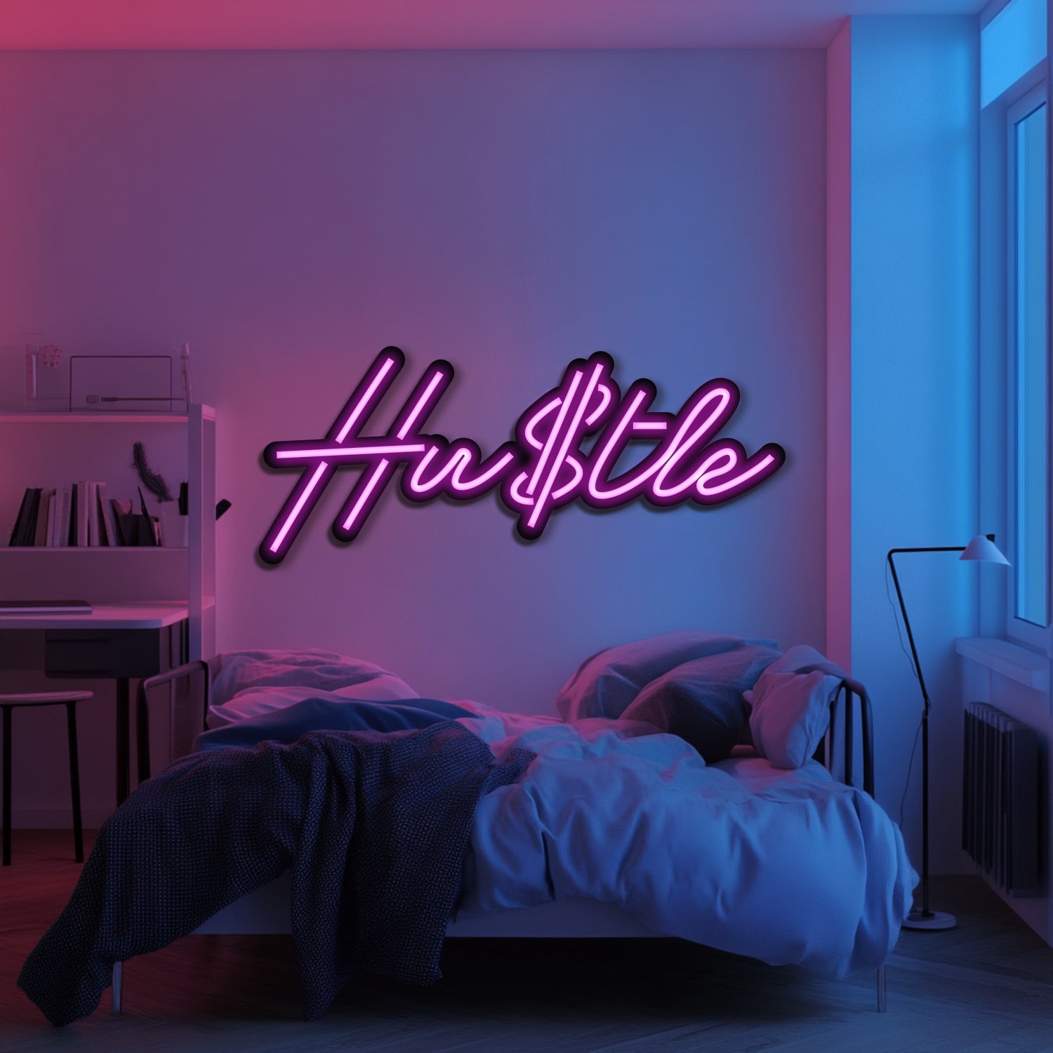 Hustle Metal Neon Wall Art- LN0235