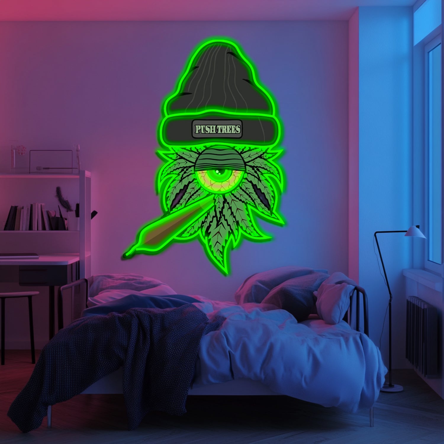 UV Printed Marijuana Neon Wall Art- LV0119