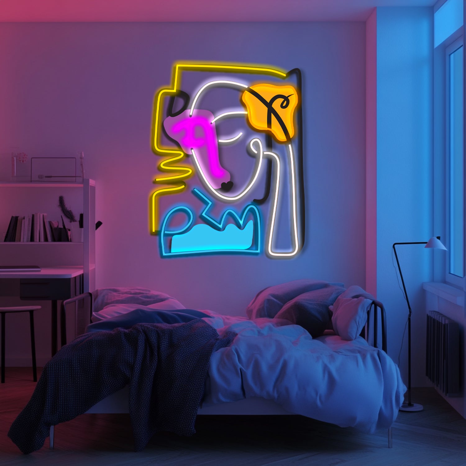 UV Printed Abstact Neon Wall Art- LV0110