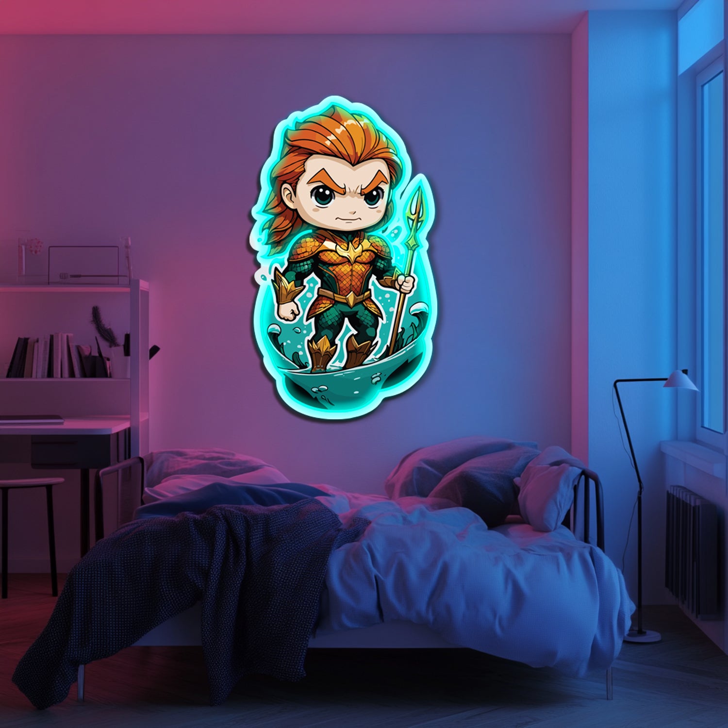 UV Printed Aquaman Neon Wall Art- LV0088