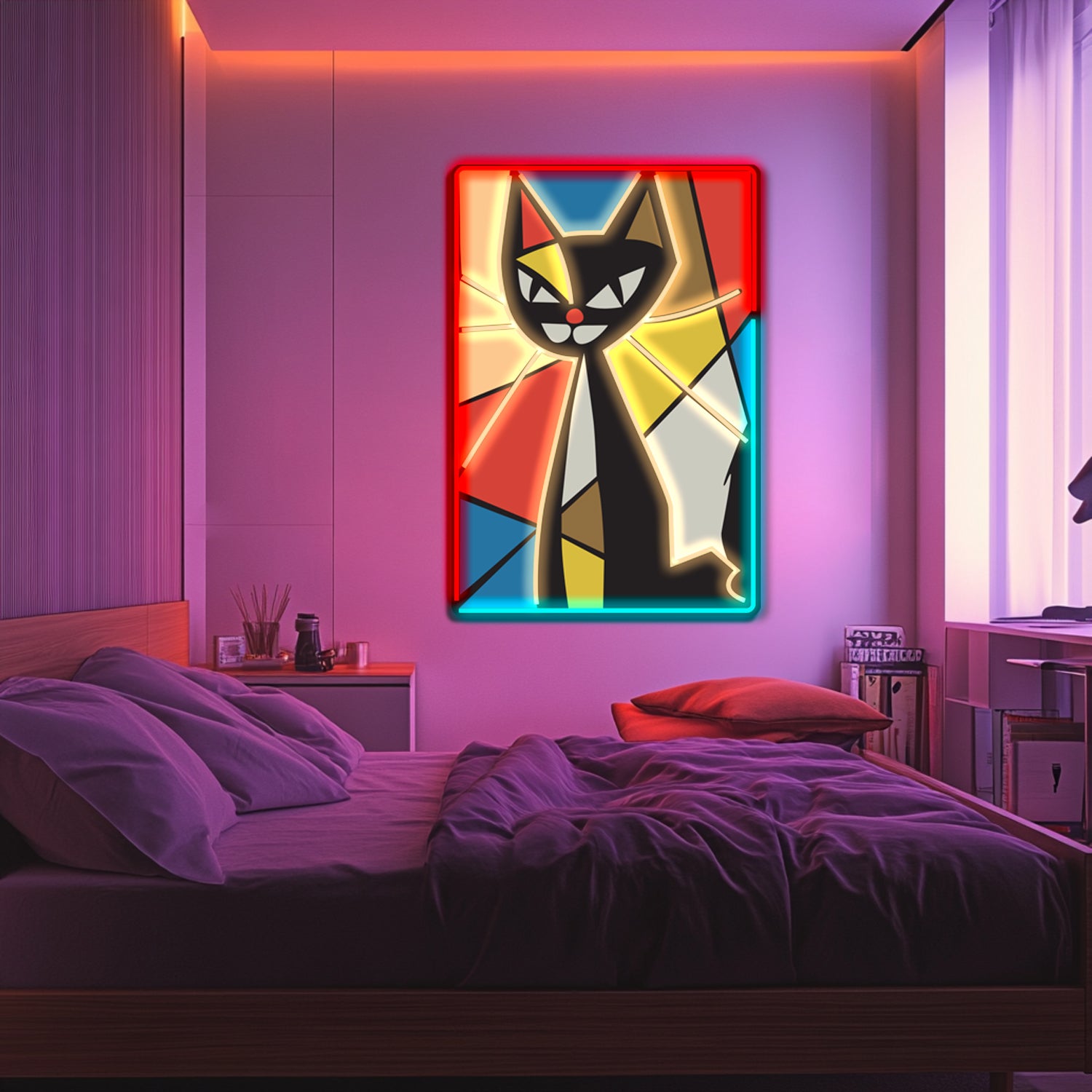 UV Printed Abstact Neon Wall Art- LV0115