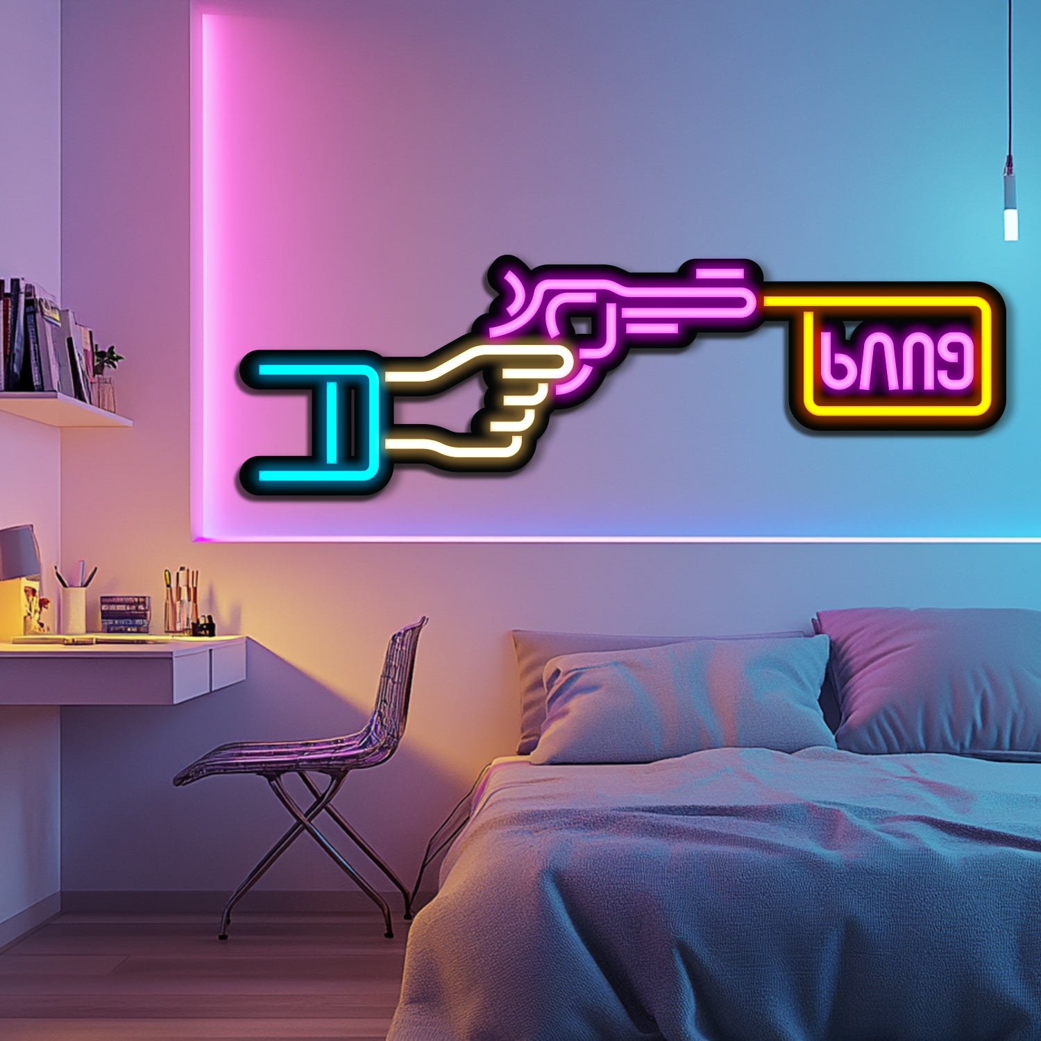 BANG Weapon Metal Neon Wall Art- LN0128