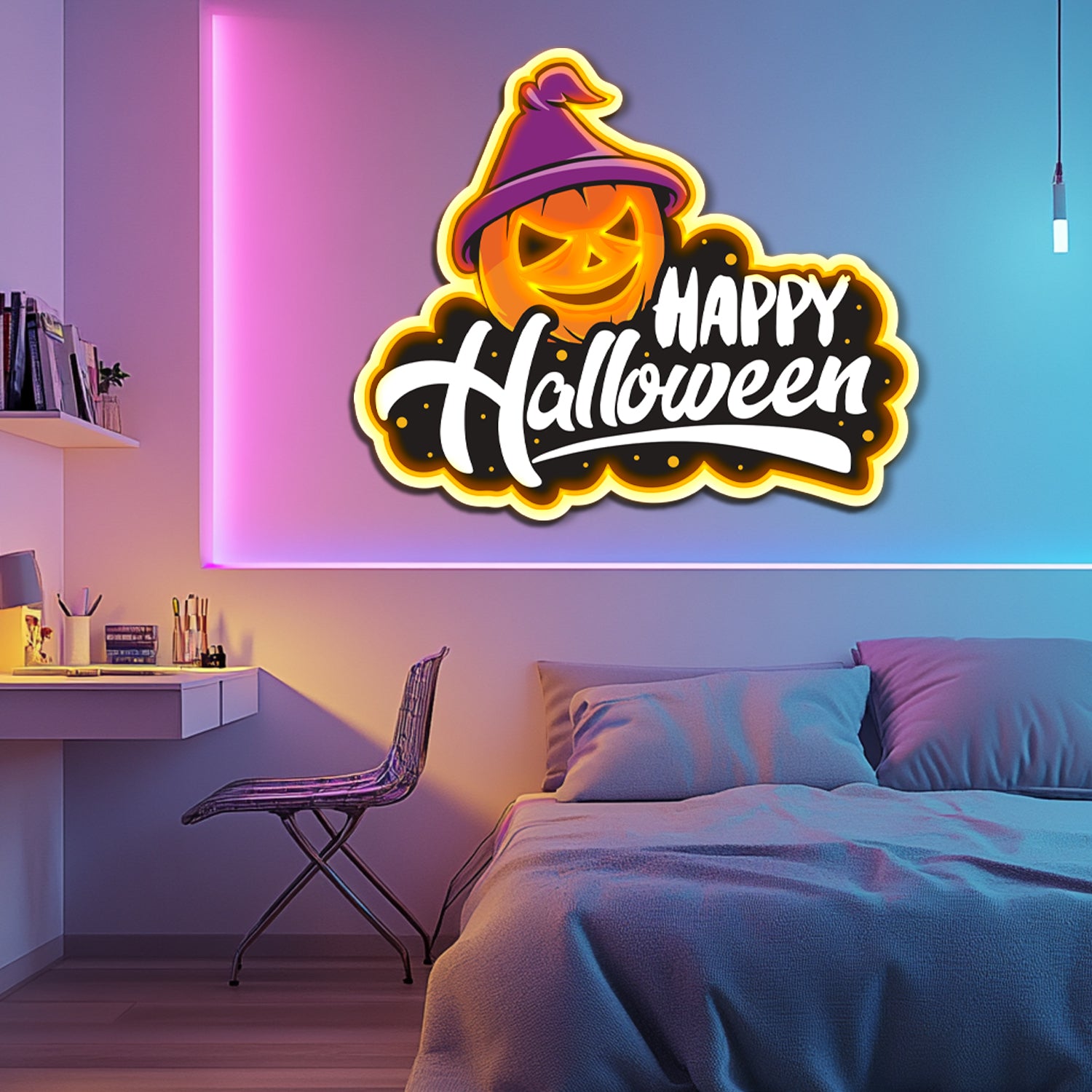 UV Printed Halloween Neon Wall Art- LV0105
