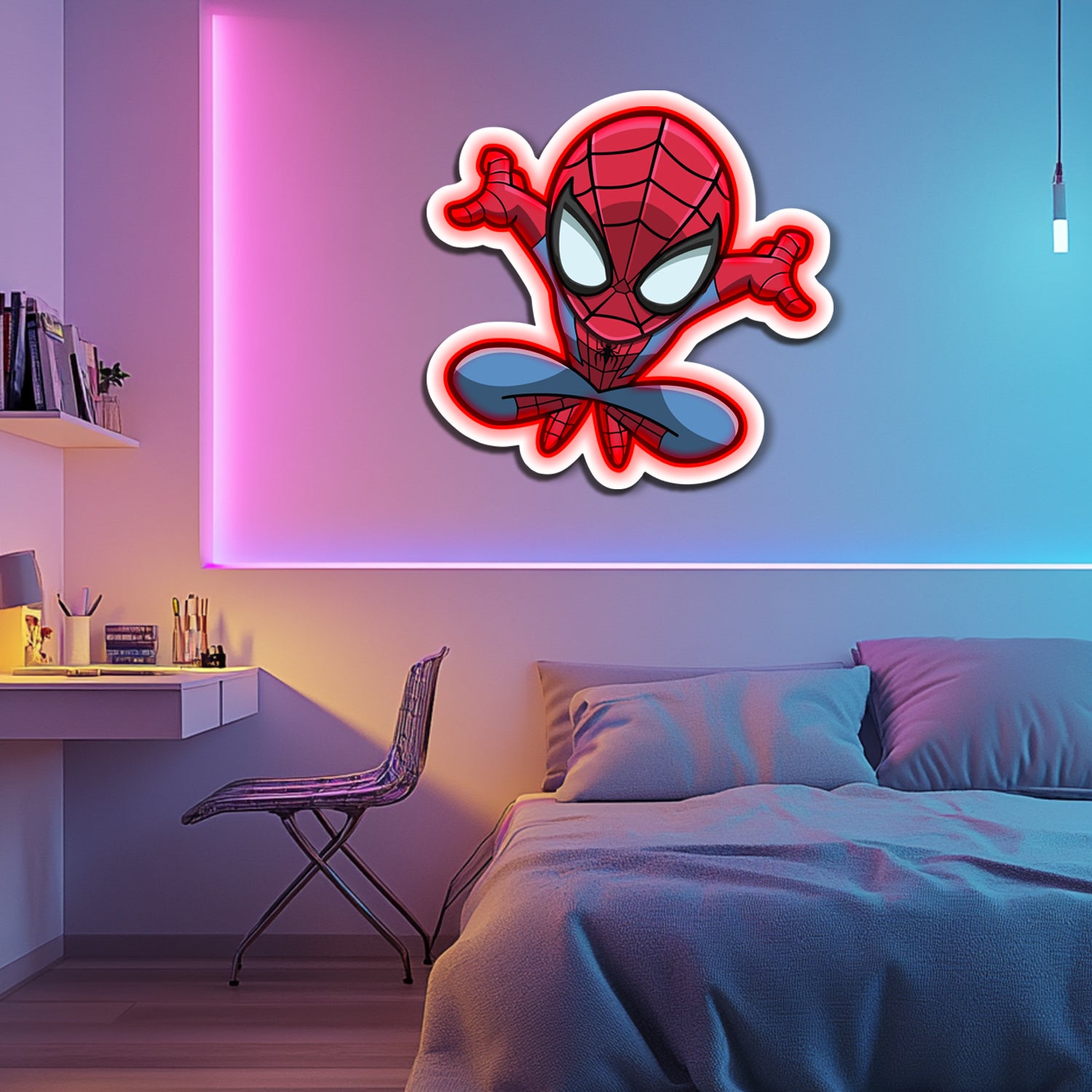 UV Printed Spider-Man Neon Wall Art- LV0093