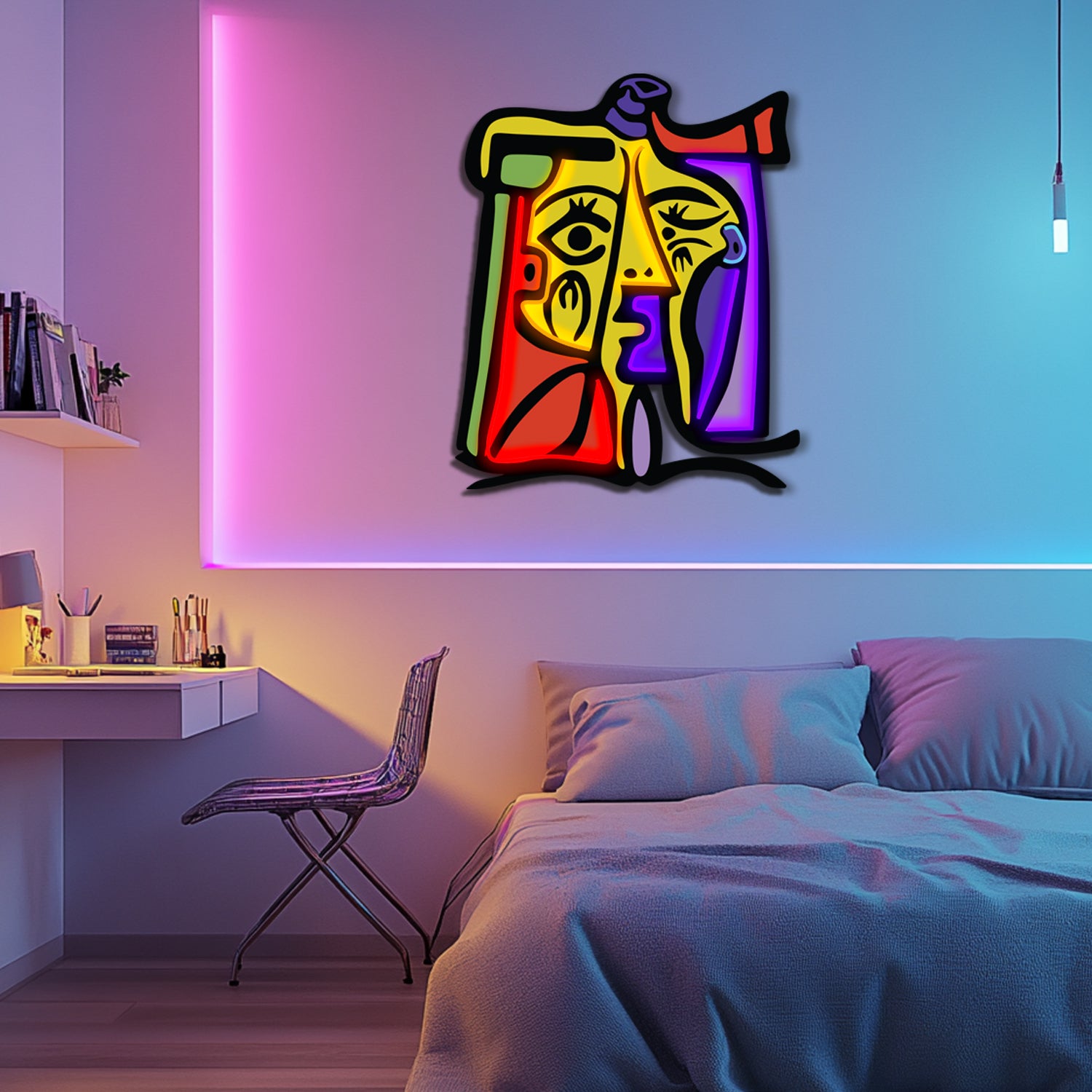UV Printed Abstact Neon Wall Art- LV0114