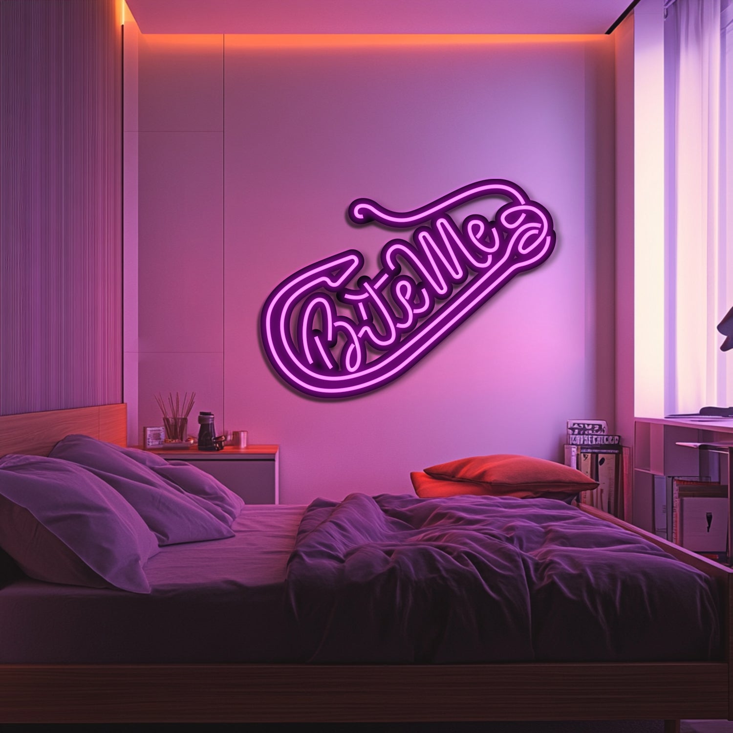 Bite Me Metal Neon Wall Art- LN0230