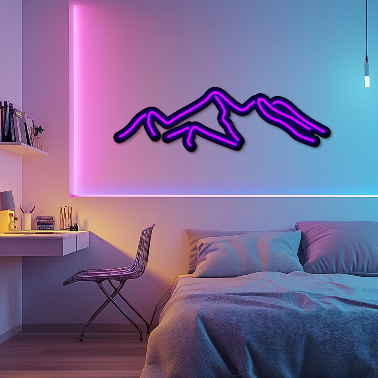 Om and Lotus Metal Neon Wall Art- LN0174