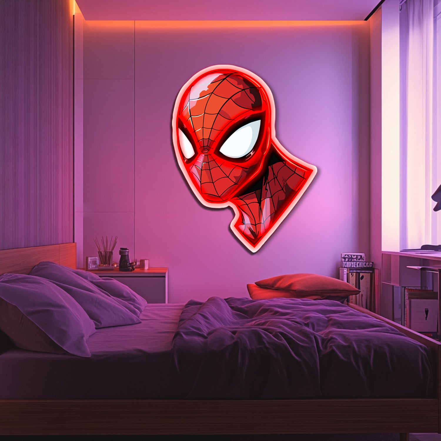 UV Printed Spider-Man Neon Wall Art- LV0086