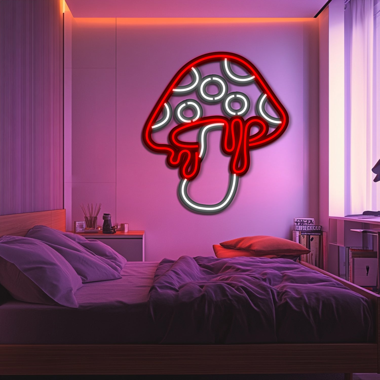 Liquid Mushroom Metal Neon Wall Art- LN0196