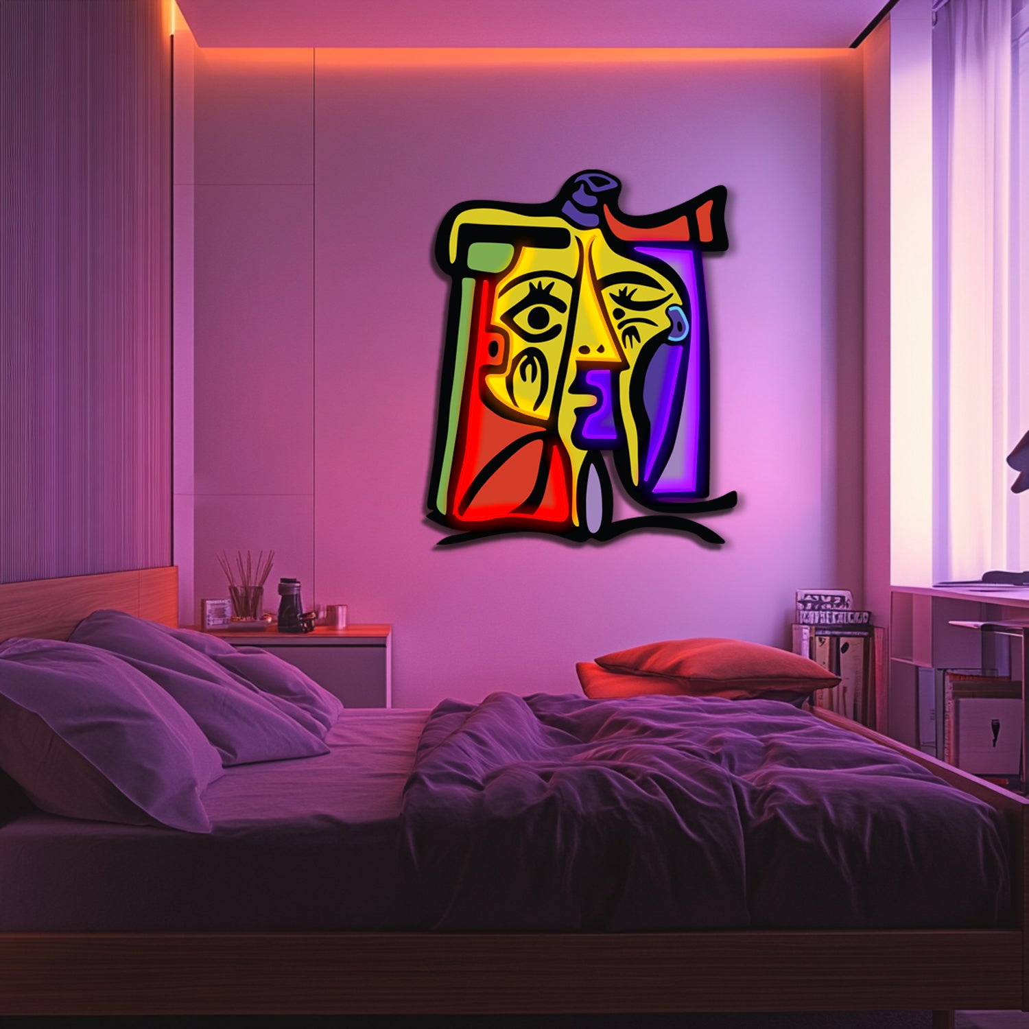 UV Printed Abstact Neon Wall Art- LV0114