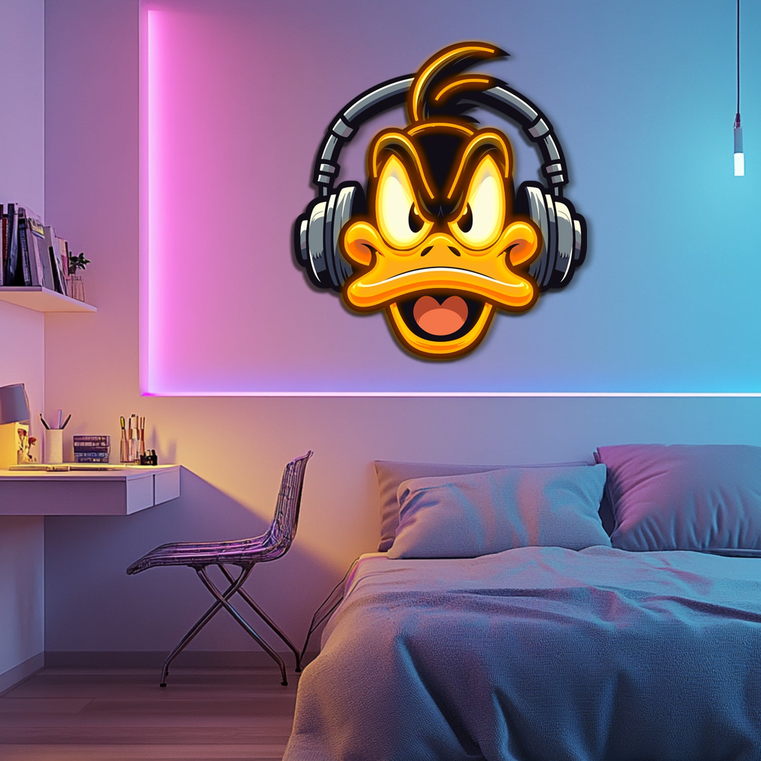 UV Printed Duffy Duck Neon Wall Art- LV0104