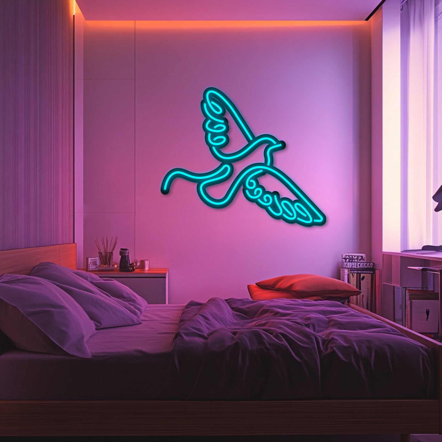 Bird Metal Neon Wall Art- LN0166