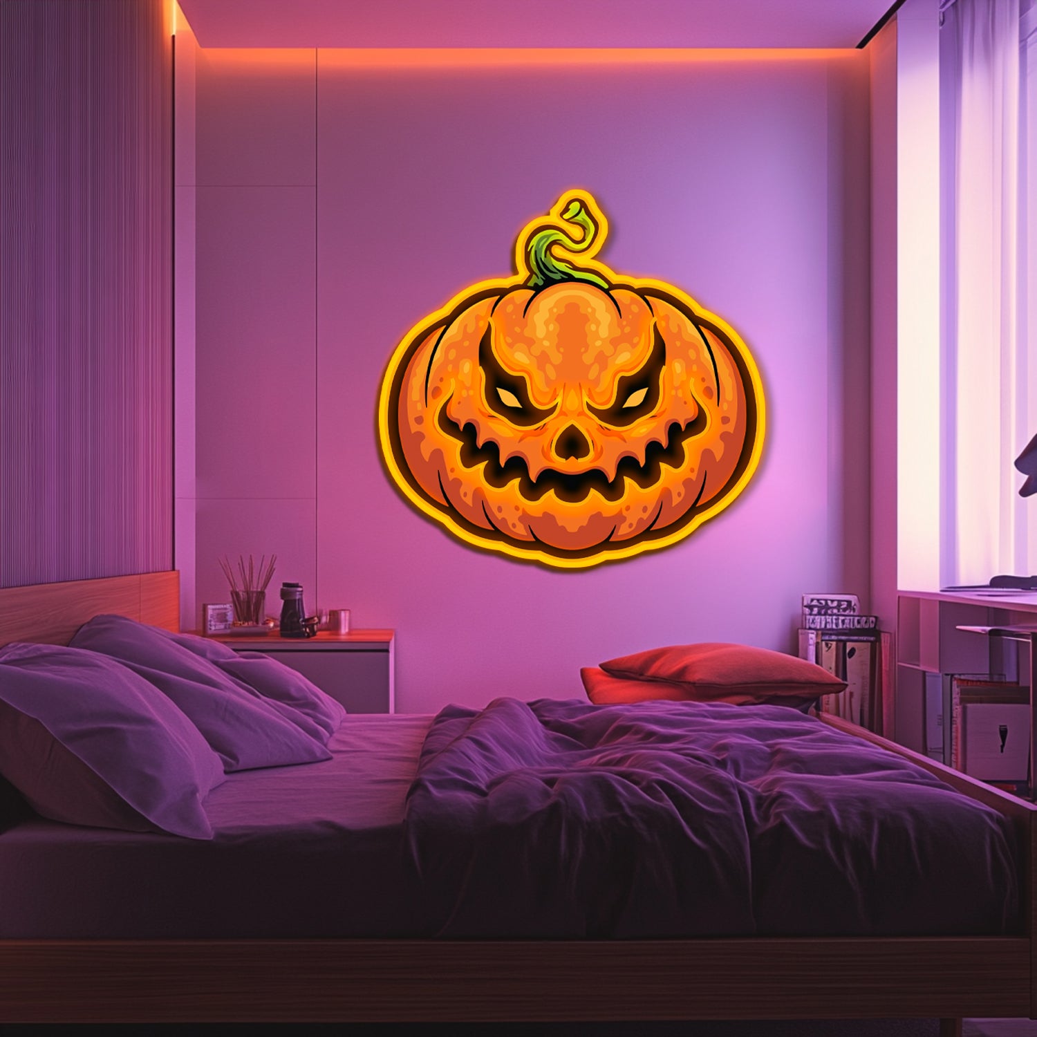 UV Printed Pumpkin Neon Wall Art- LV0106