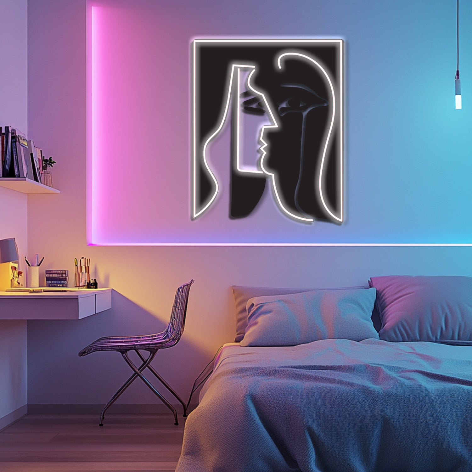 UV Printed Abstact Neon Wall Art- LV0113